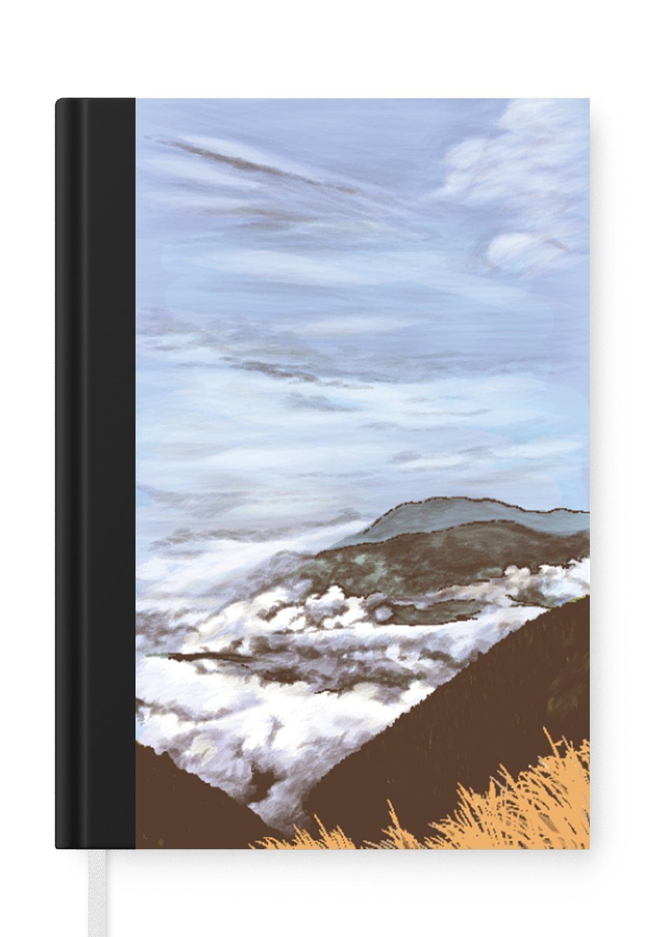 MuchoWow Notizbuch Wolken - Berg - Himmel, Journal, Merkzettel, Tagebuch, Notizheft, A5, 98 Seiten, Haushaltsbuch