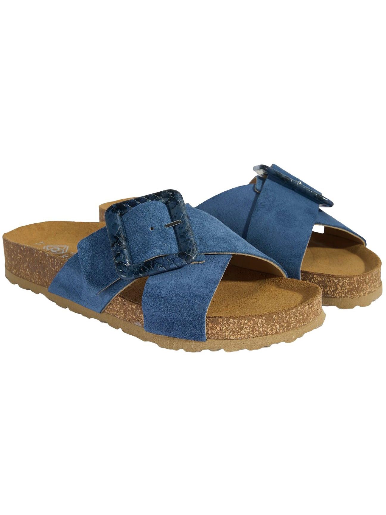 Damen-Slipper – Obermaterial aus Wildleder, Lederfutter, flacher Absa Slipper