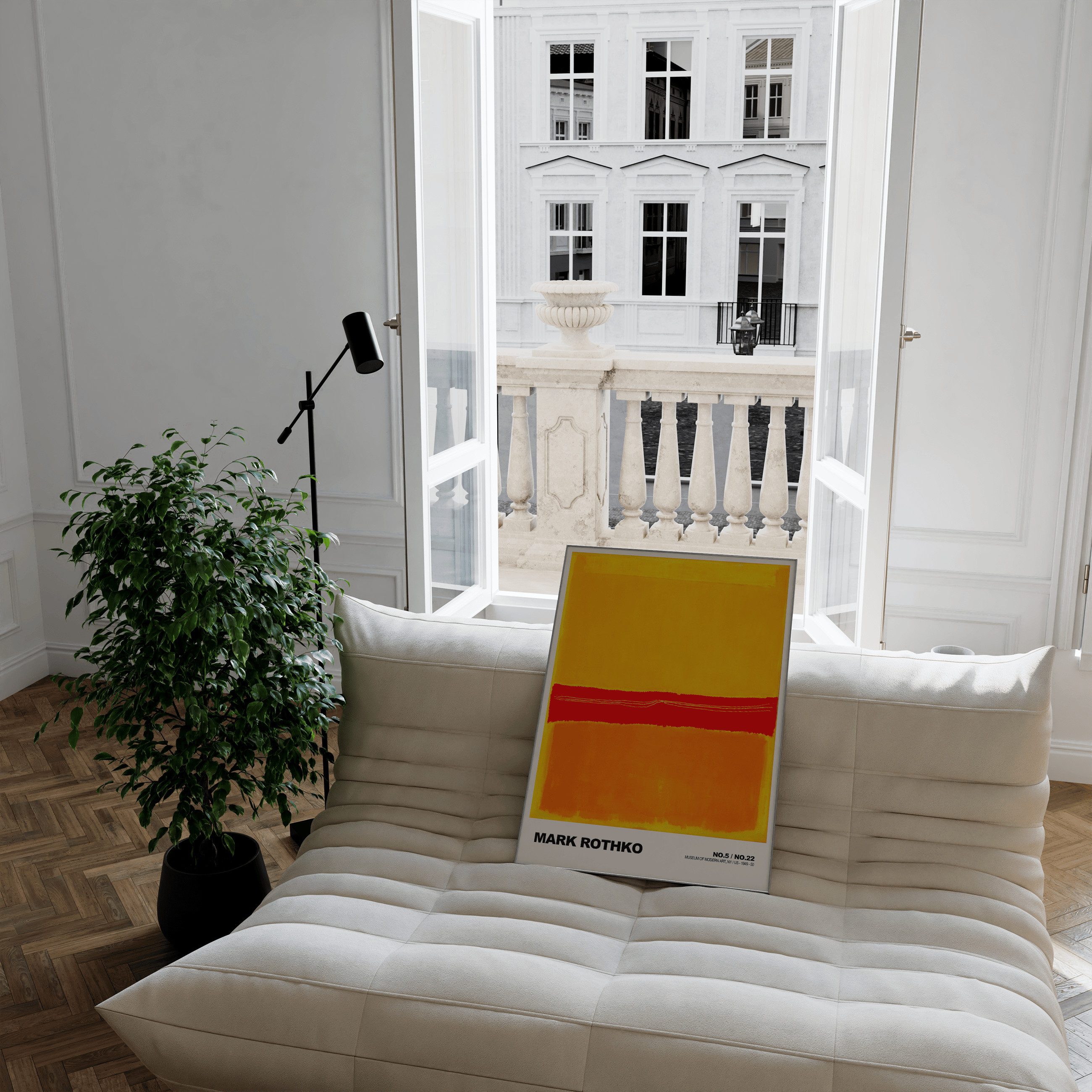 JUSTGOODMOOD Poster Mark Rothko No5 No22 Abstrakter Expressionismus Farbfeld Print ohne Ra, (1 St) – Bild 4 von 5