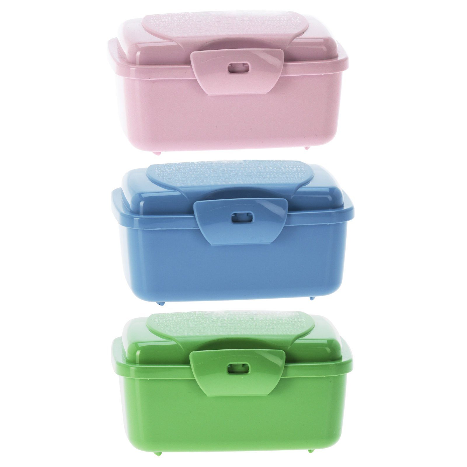 HAC24 ml Küche Lunchbox mit 350 Gemüse Verschluss Kunststoff, Mini Obst (3-tlg), Aufbewahrungsdose Snackbox Vesperdose, Klick