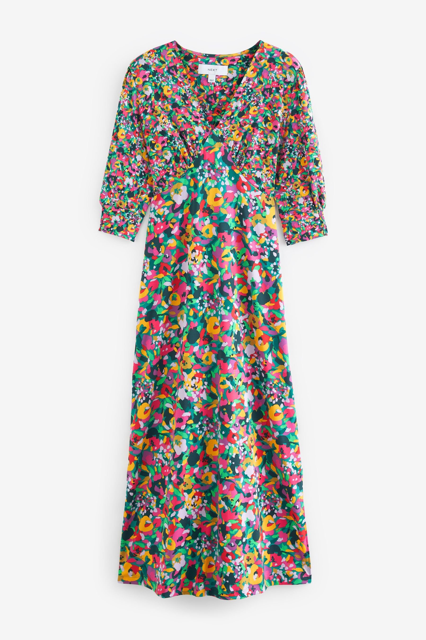 Druckkleid Kurzärmeliges Kleid, Kurzgröße