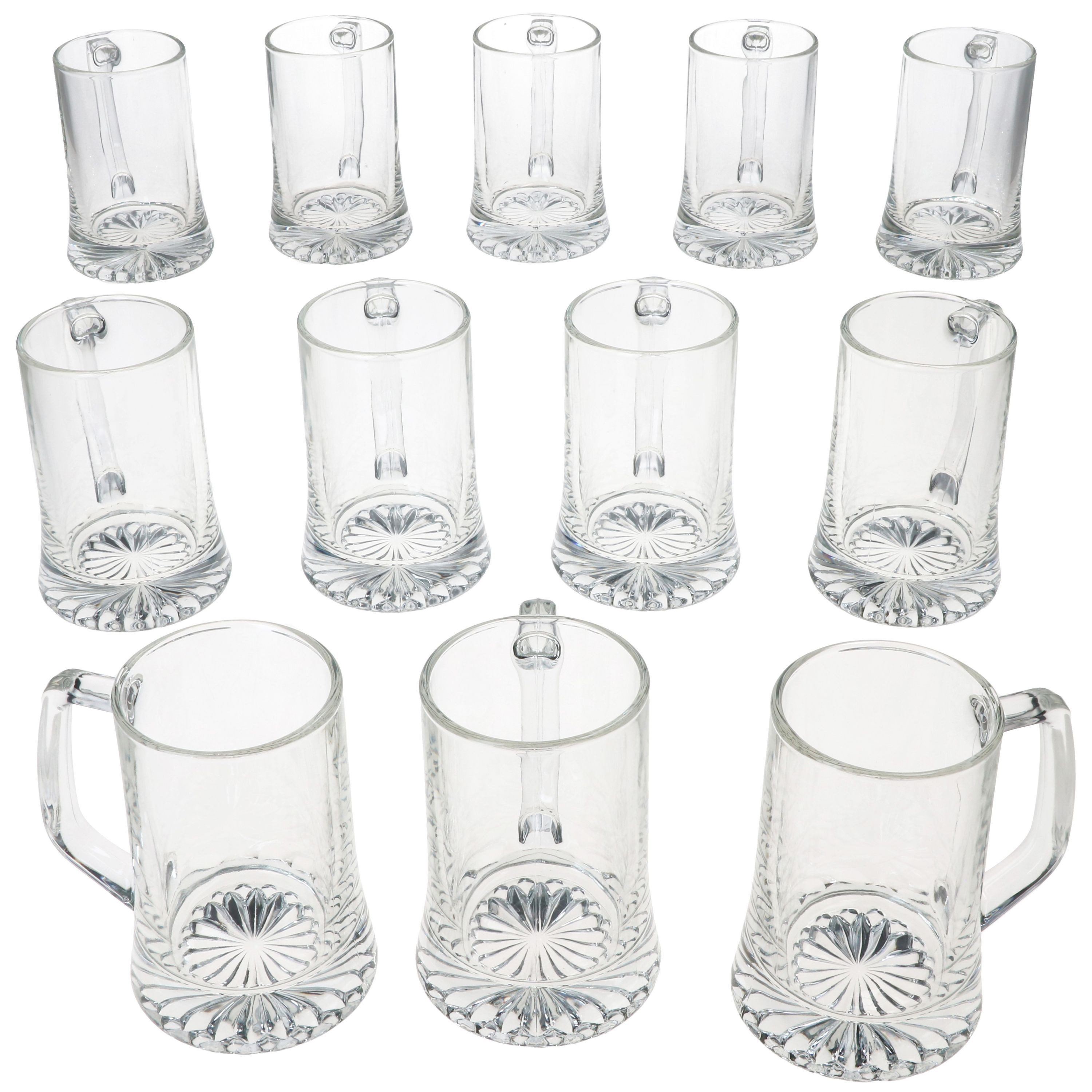 MamboCat Bierglas 12x Bierkrug Akki 0,2L mit Sternboden & Henkel Bierseidel 200ml Glas, Glas