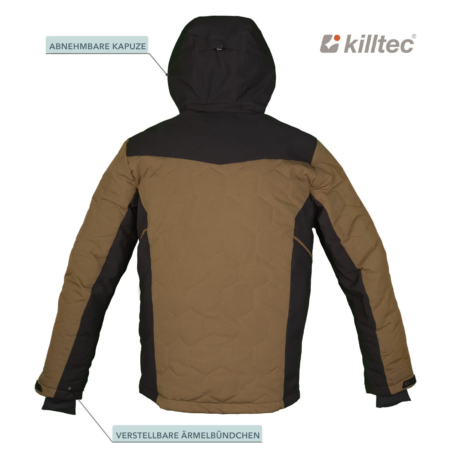 Killtec Skianzug Herren Winterjacke olive + Skihose schwarz, wind- und wasserdicht