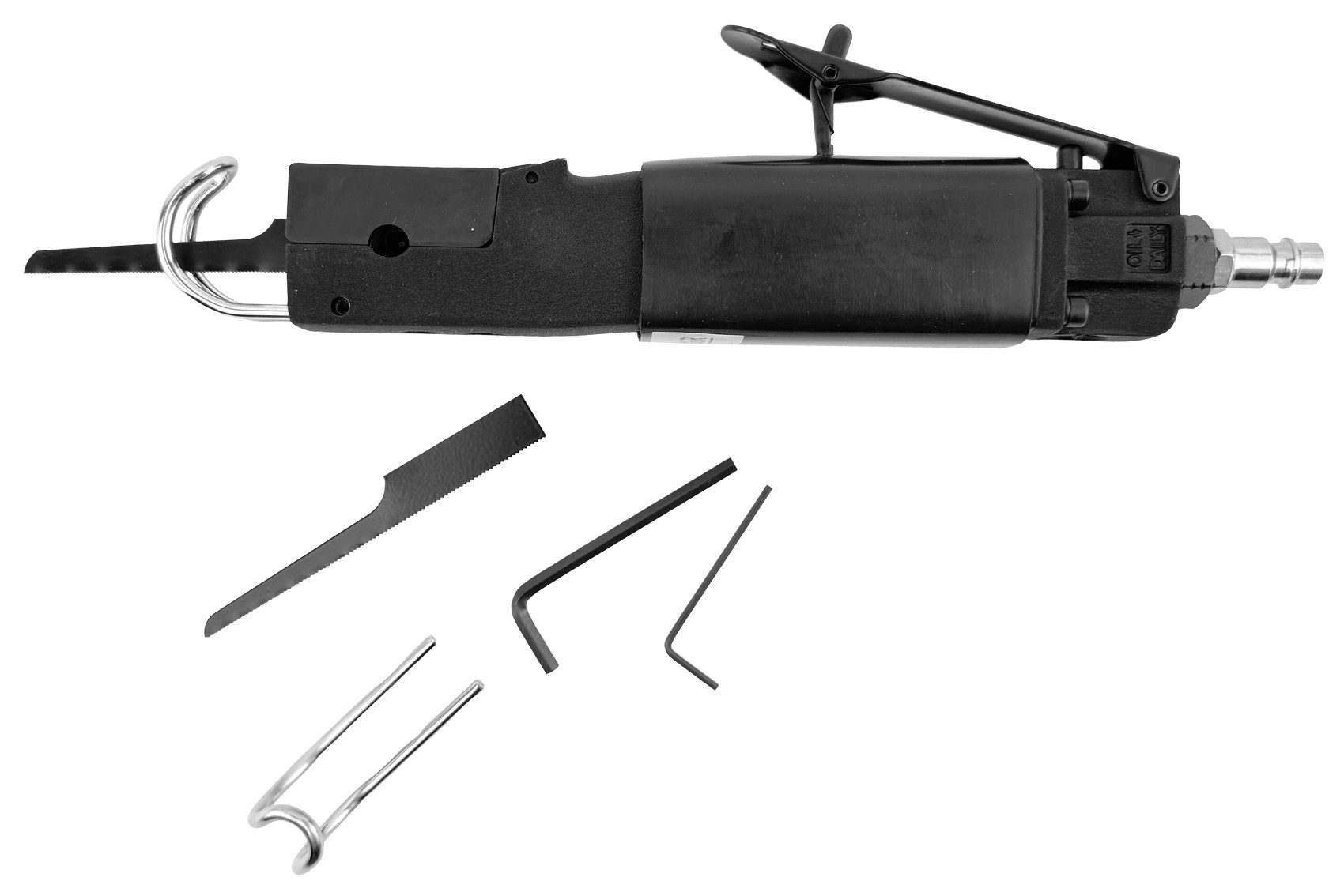 WELDINGER Stichsäge Druckluft-Karosseriesäge ultrakompakt Luftverbrauch 170 l/min, 1-St., mit 1/4"-Bajonett-Schnellkupplung, Leerlaufdrehzahl: 10000 U/min