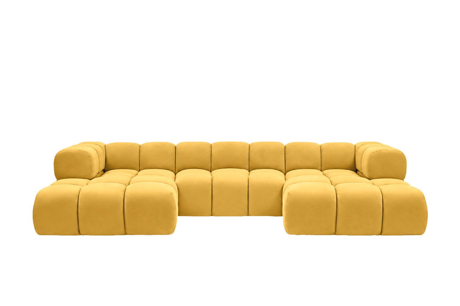 Kaiser Möbel Ecksofa U-Form im Veloursstoff Bluvel, AVERRO U, Großzügige U-Form,HR-Kaltschaum für hohen Sitzkomfort