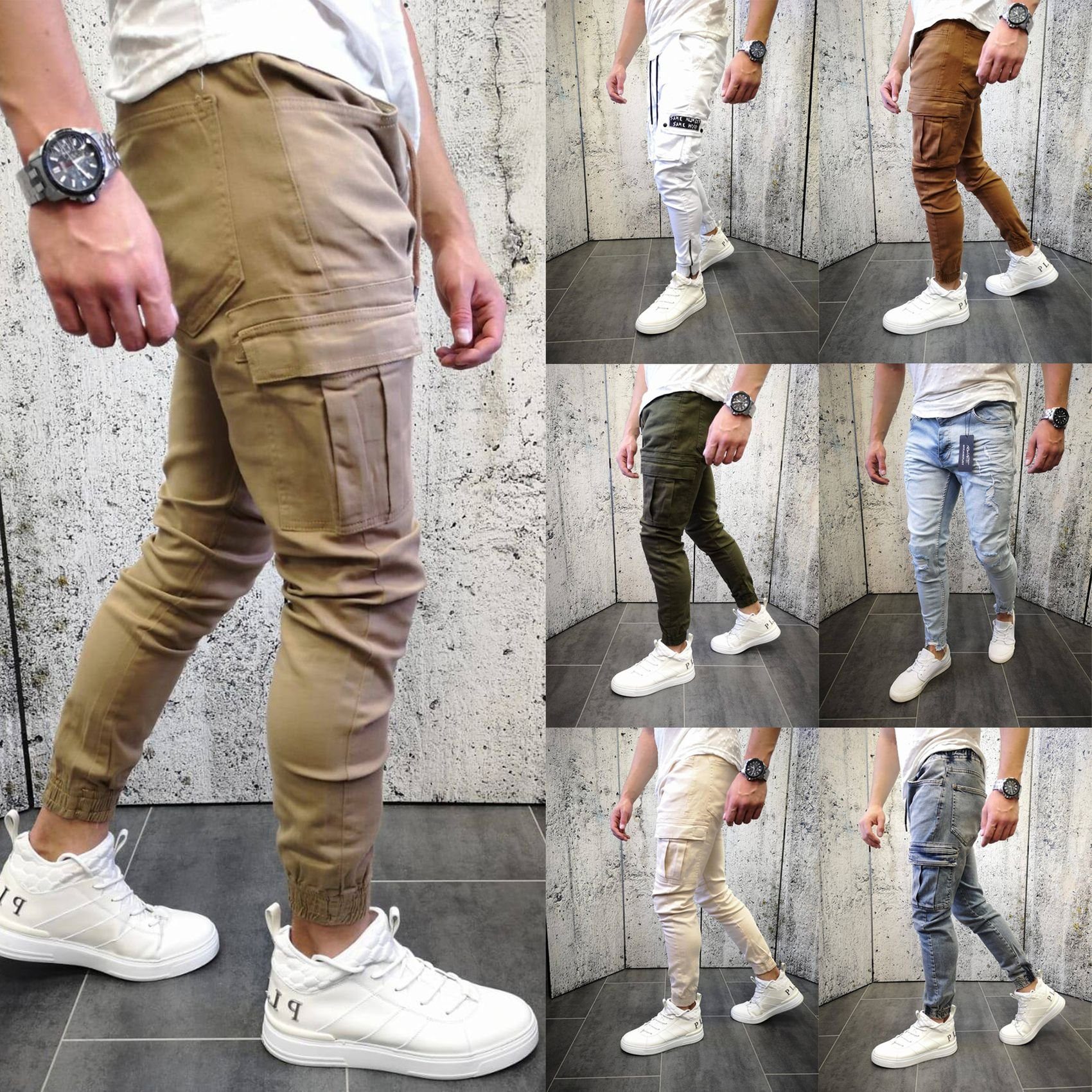 Camouflage-1 Hose Jeans Jeans 2830 in Reisverschlisse Pants Cargohose Chino Pants (1-tlg) Cargo Jogger Egomaxx