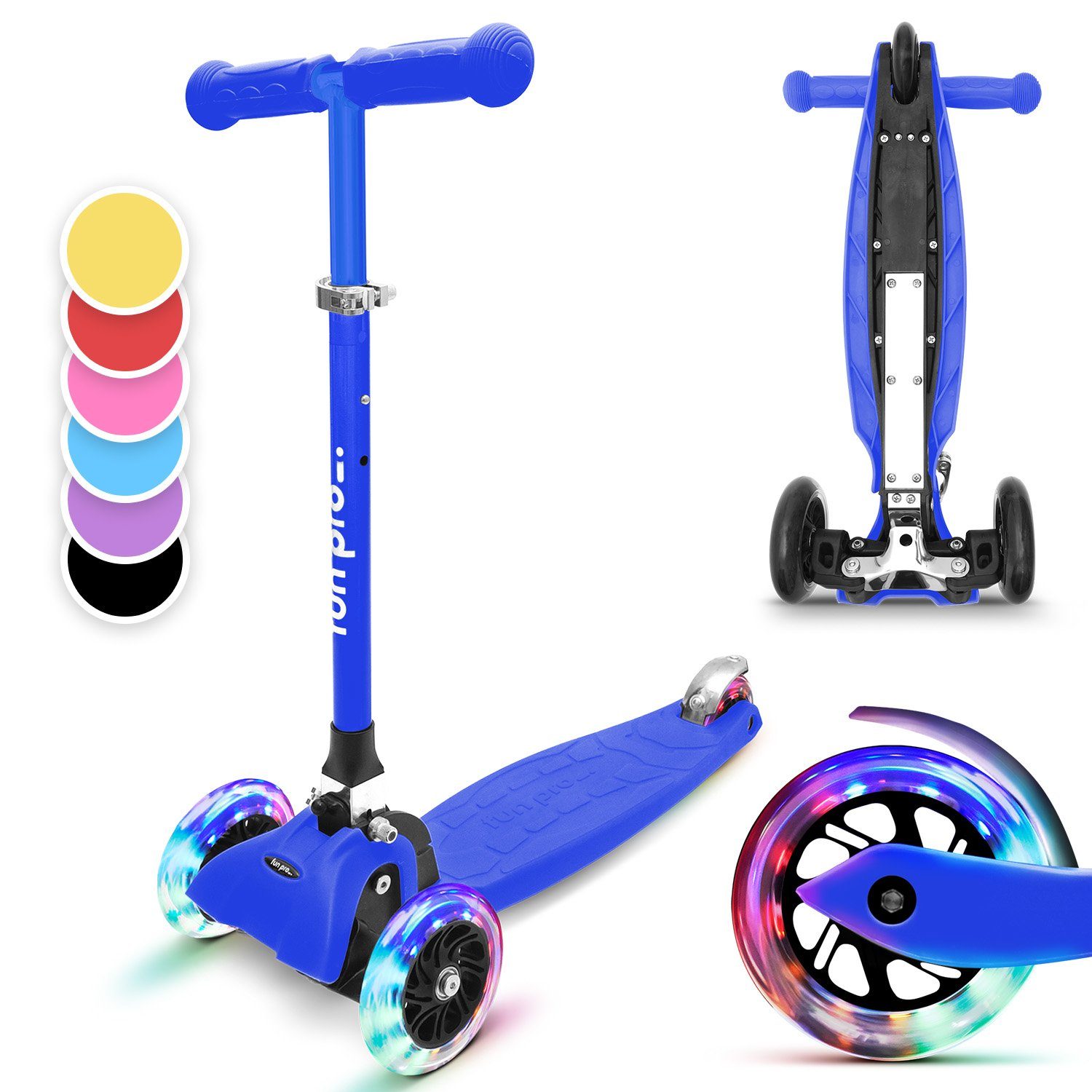 fun pro Cityroller Kinderroller, Kinder - Tretroller Stunt Kinder klappbar ONE Roller Scooter DeLuxe Kick