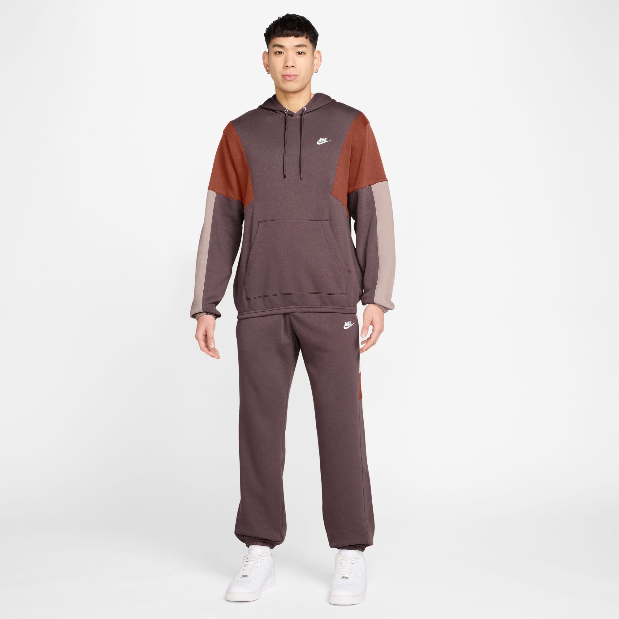 Nike Sportswear Trainingsanzug M NK CLUB FLEECE HDED TRACK GX, mit durchgehendem Reißverschluss, aus Baumwolle und Polyester