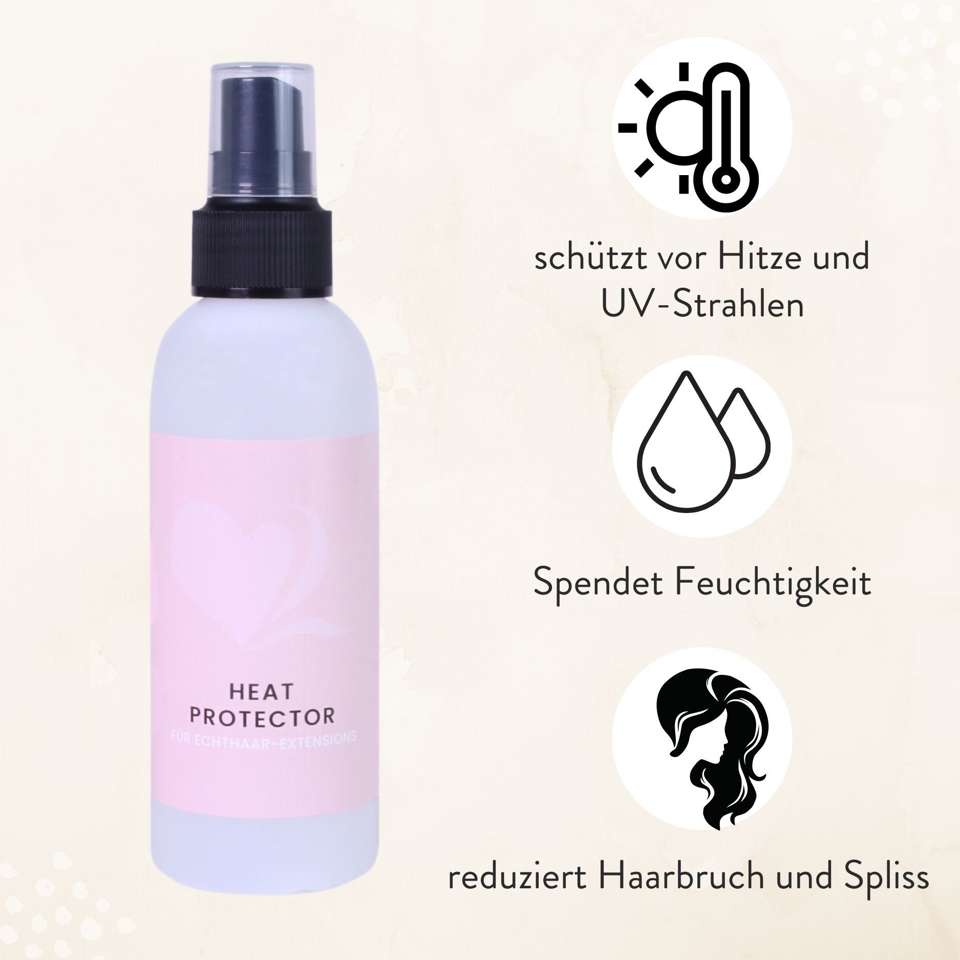 hair2heart Echthaar-Extension Hitzeschutzspray für Extensions 150ml