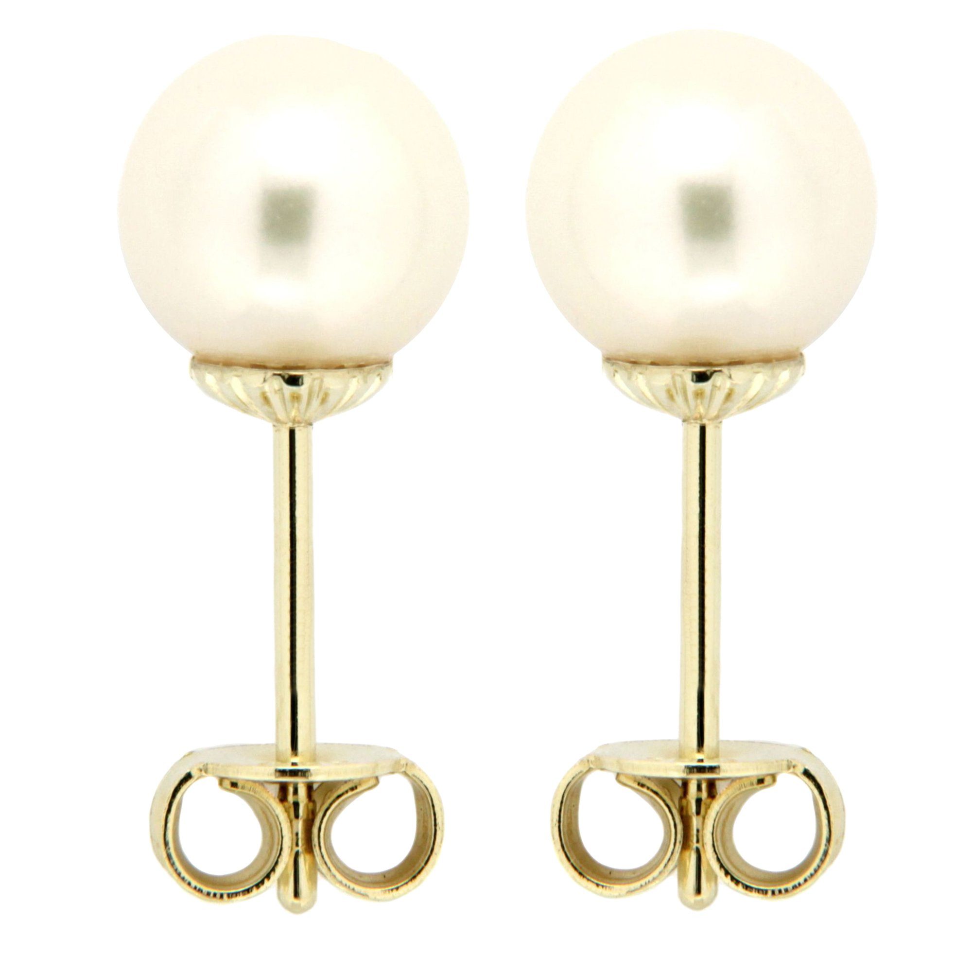 Paar Gold weiß Orolino 585 6,5-7mm Ohrstecker Perle