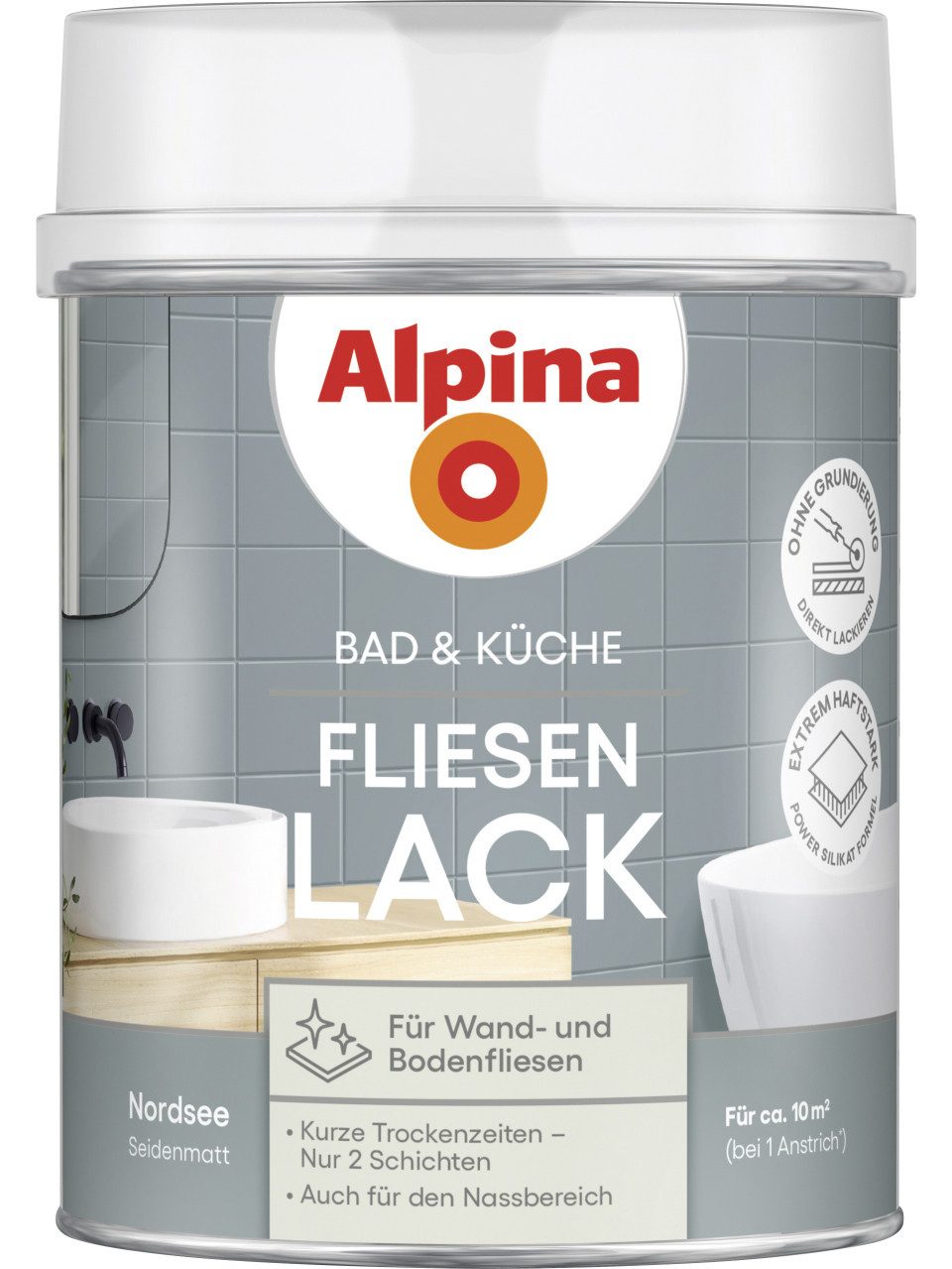 Alpina Fliesenlack Alpina Fliesenlack Bad & Küche 2K nordsee 750 ml