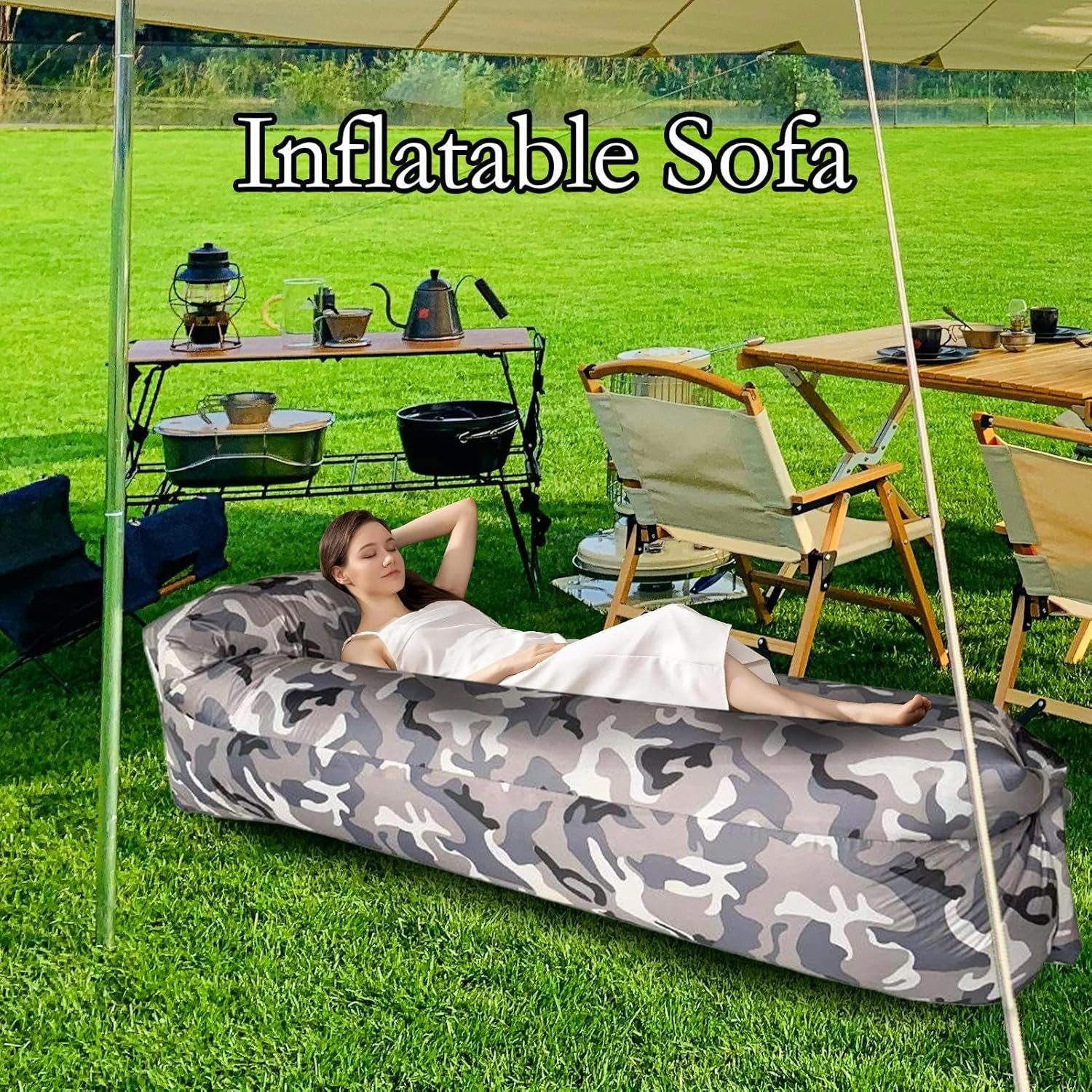 FELIXLEO Luftsofa Luftsofa Aufblasbares Sofabett für Camping, (1-tlg)