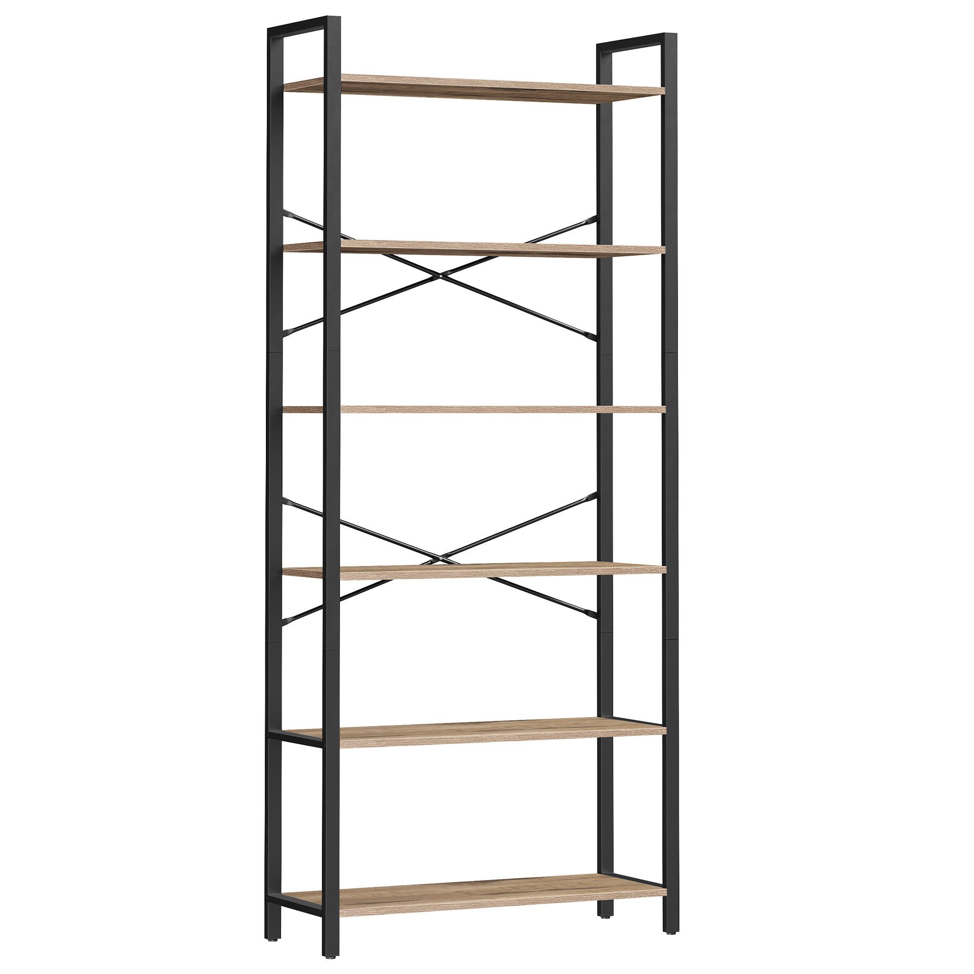 VASAGLE Bücherregal, Standregal, 120/153/186 cm, mit 4/5/6 Ebenen günstig online kaufen