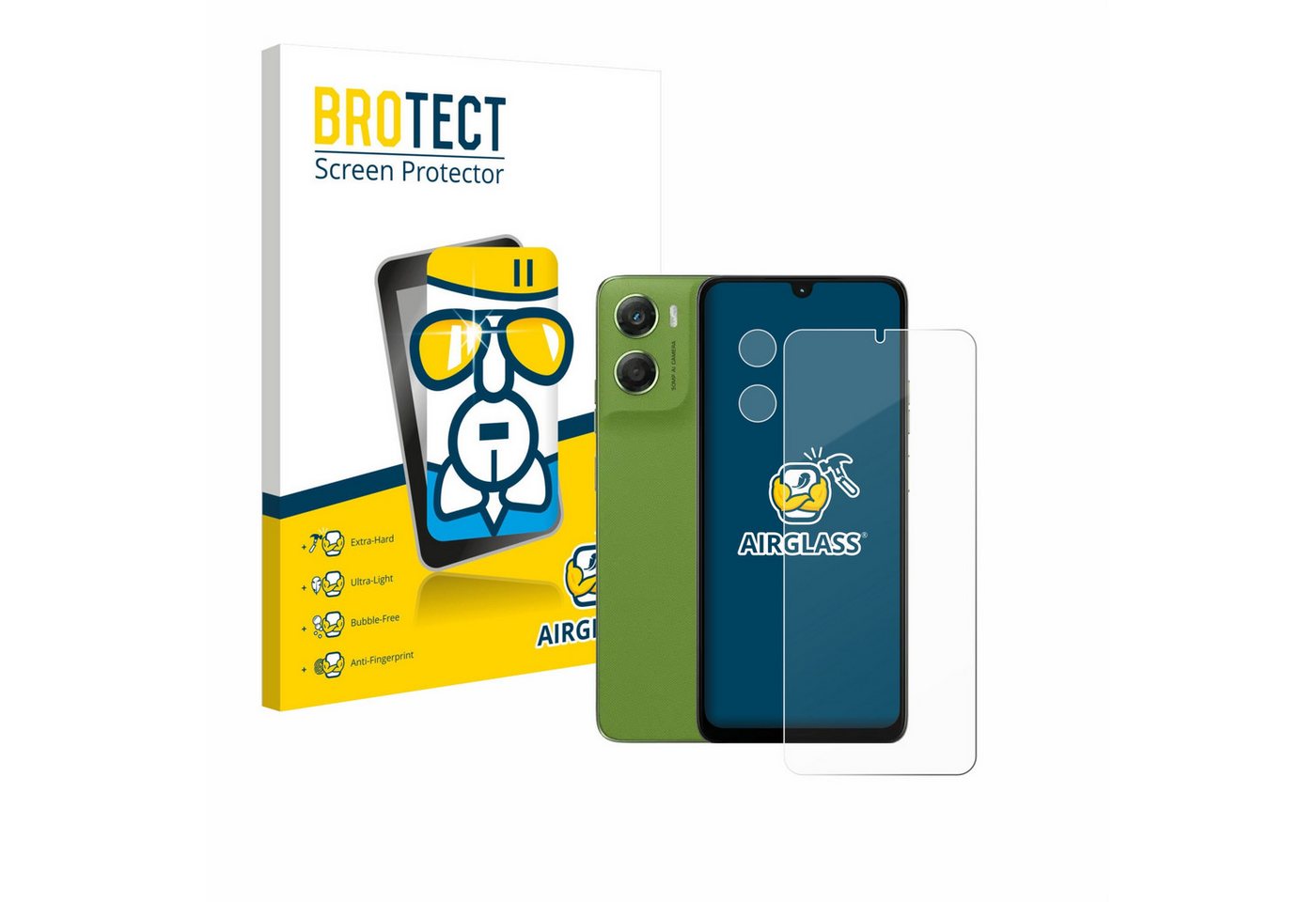 BROTECT Displayschutzglas Folie für Motorola Moto G06 Power (Display+Kamera), Schutzfolie Glas Panzer Display Schutz klar