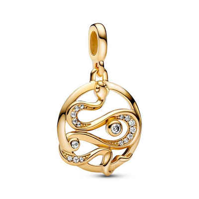 Pandora Charm-Einhänger Schlange Medaillon mit Zirkonia von PANDORA ME, gold