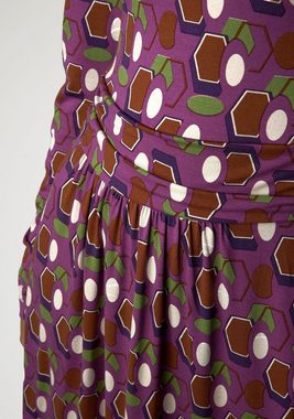 Aniston SELECTED Jerseykleid mit geometrischem Muster und geraffter Taille - NEUE KOLLEKTION