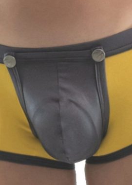 Geronimo Boxershorts Erotic Push or Zipp Boxer mit Druckknöpfen Yellow S (Mini-Boxer, 1-St) erotisch