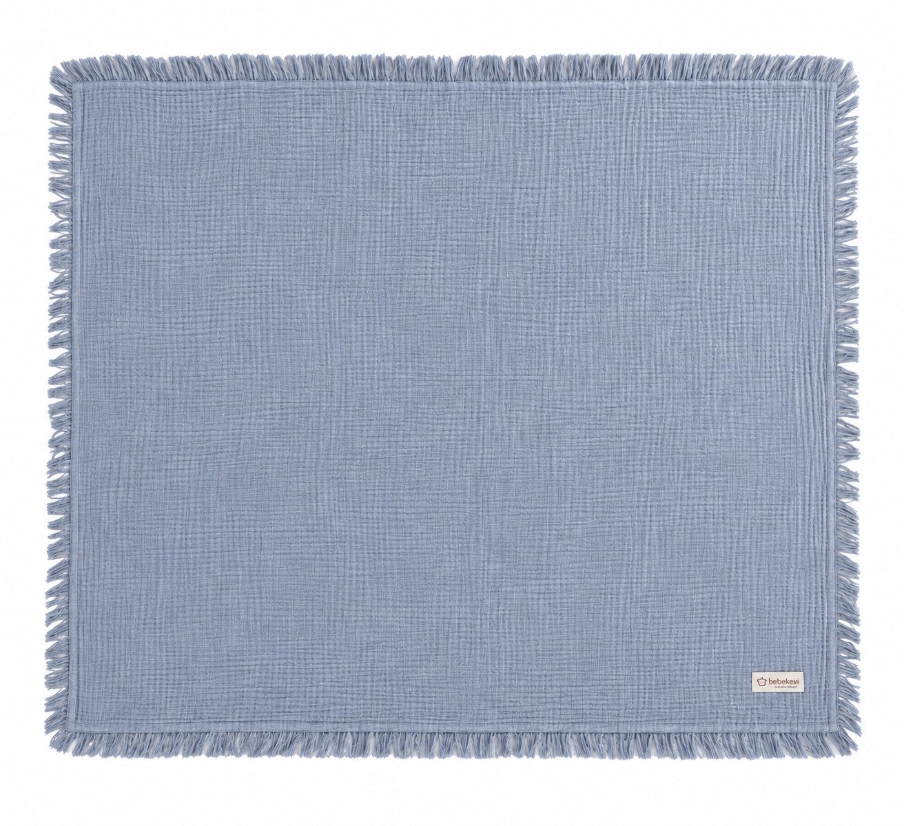 Babydecke Babydecke Musselin 100 × 110 cm, 2-lagig, Mit Fransen, Bebekevi