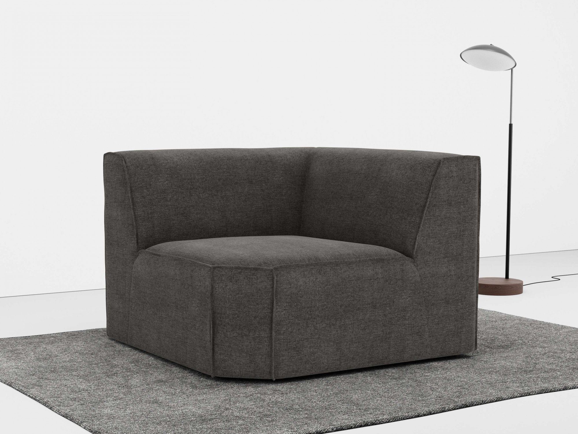 RAUM.ID Sofa-Eckelement Norvid, modular, mit Komfortschaum, große Auswahl an Modulen und Polsterung dark gray