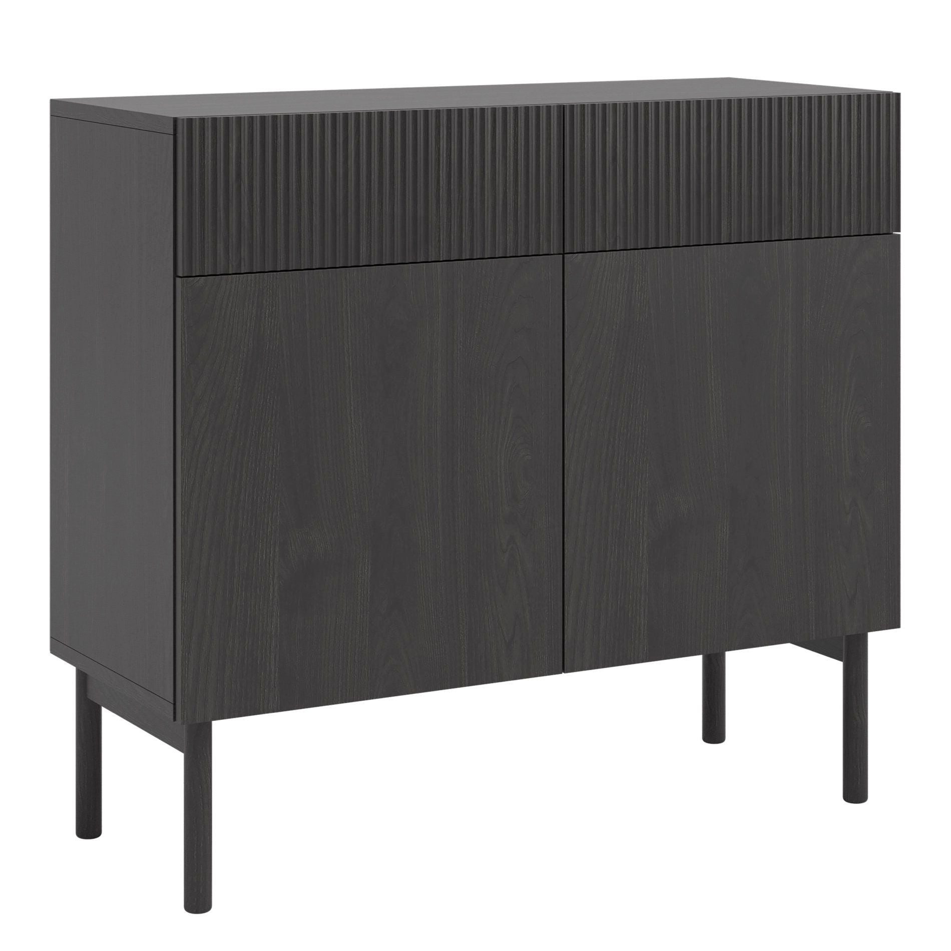 Selsey Sideboard NOLIE, 2-türig mit 4 Fächern, 2 Schubladen, Holzbeinen, 100 cm