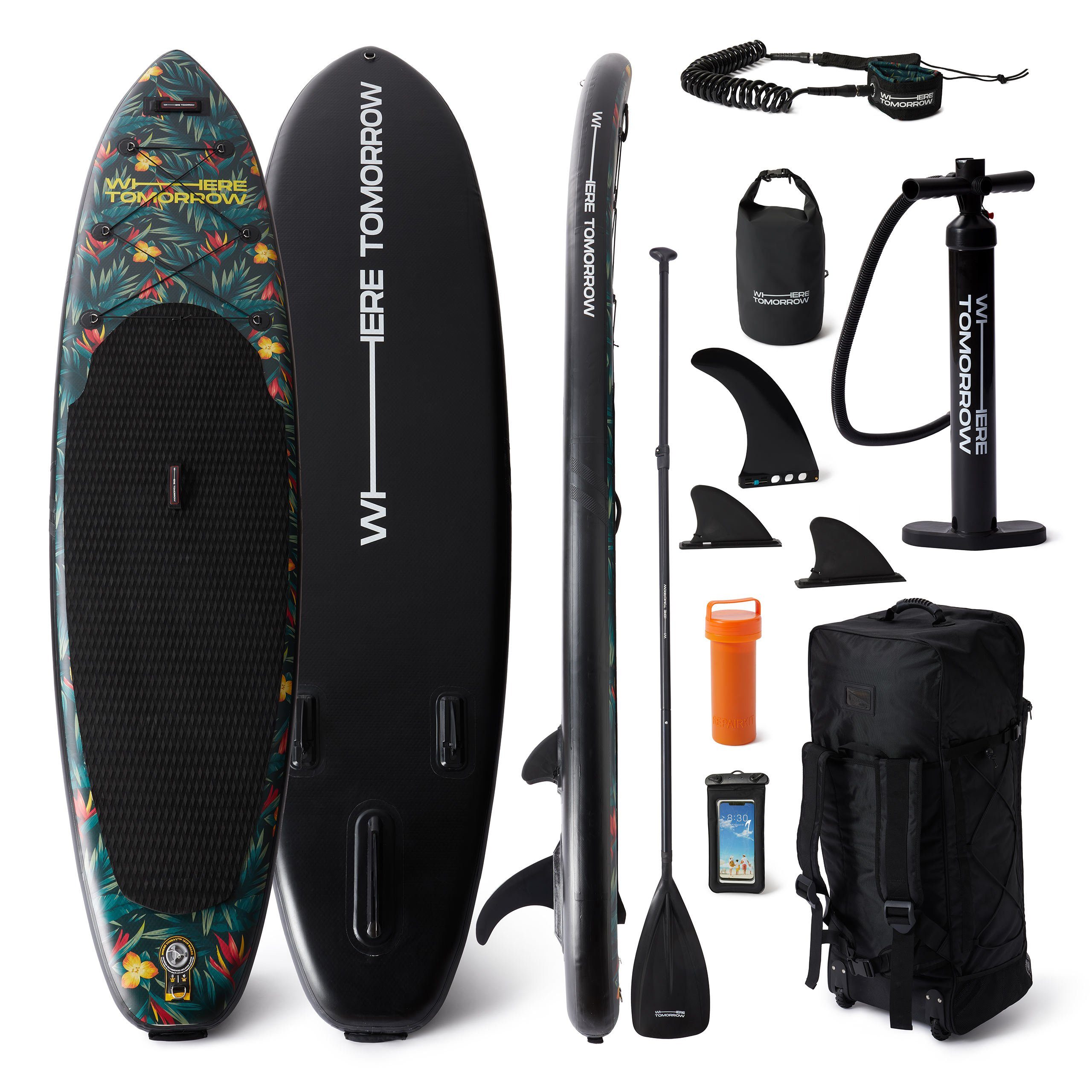 DoYourSports Inflatable SUP-Board #DoYourOutdoor X Where Tomorrow Double  Layer iSUP, (Set, 14 tlg), Stand up Paddle Paddel Board SUP 320 x 81 x 15  cm, 150 kg (XL) oder 335 x 84