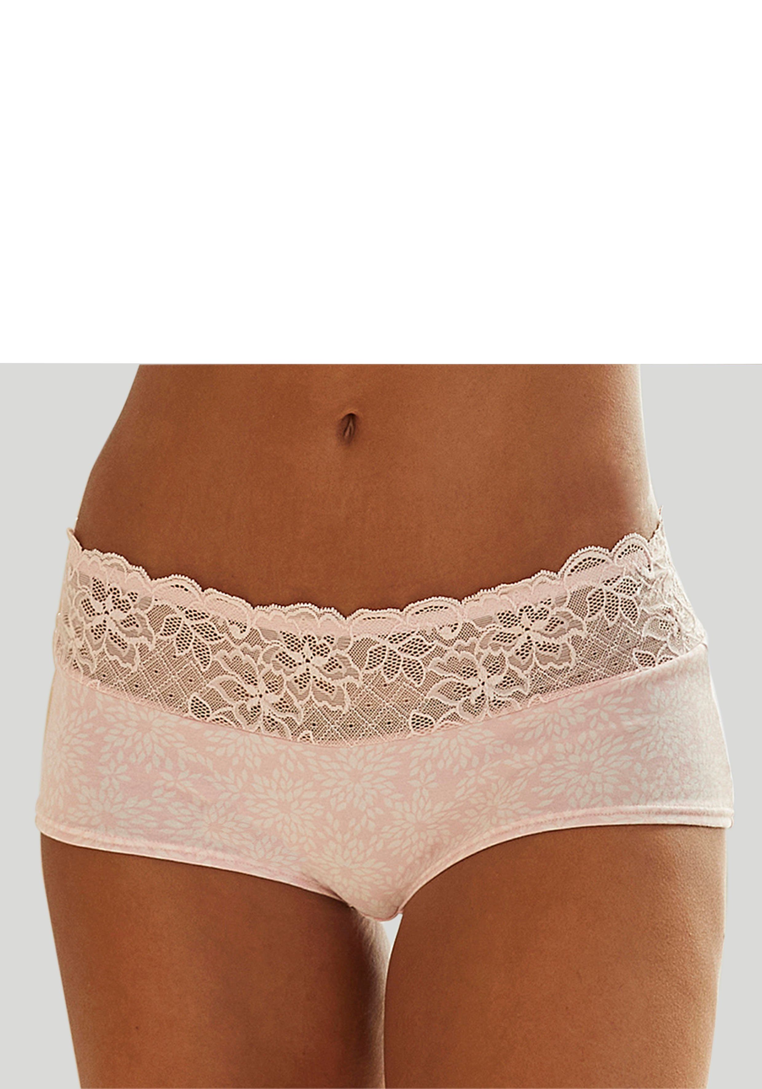 Nuance Panty Spitzenbund floralem mit rosa-puder