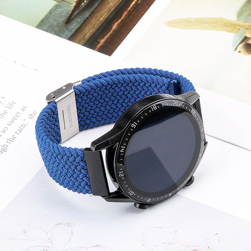 BTTO Uhrenarmband Armband Samsung SmartWatch-Armband Dunkelblau Galaxy für Uhrenarmband, Elastisches 20 mm/22 Farben Watch/Huawei Watch/Garmin/Fossi mm, 6 Nylonband