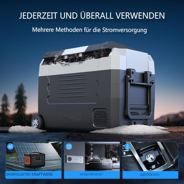 Insma Kühlbox 35-45L Kompressor mobiler Autokühlschrank, Kühltruhe mit Räder, DC12V, AC 230V für LKW, Boot, Camping