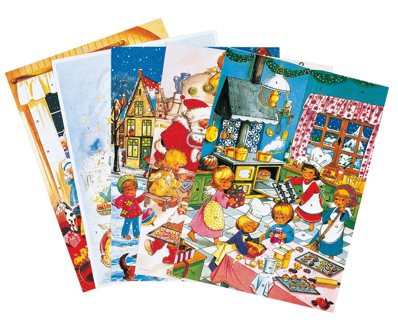 BSB Поздравительные открытки Advent Adventskalender A4-Format 21 x 30 cm Törchen mit Bildern