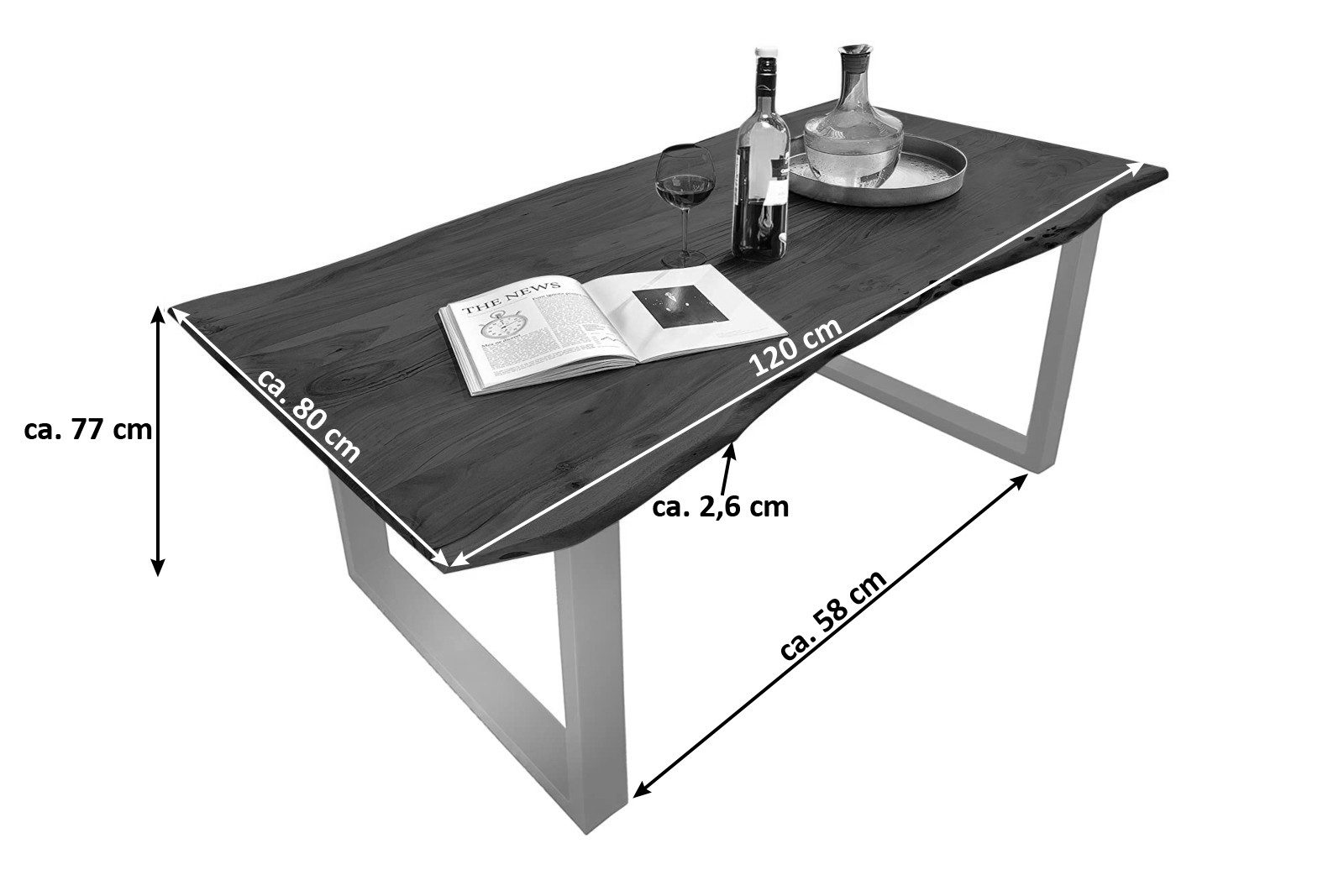 SAM® Baumkantentisch Kapalua, Baumkante, Akazienholz massiv, günstig online kaufen