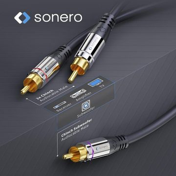 sonero sonero® Premium Cinch Audiokabel, 1x Cinch Stecker auf 2x Cinch Stecke Audio-Kabel