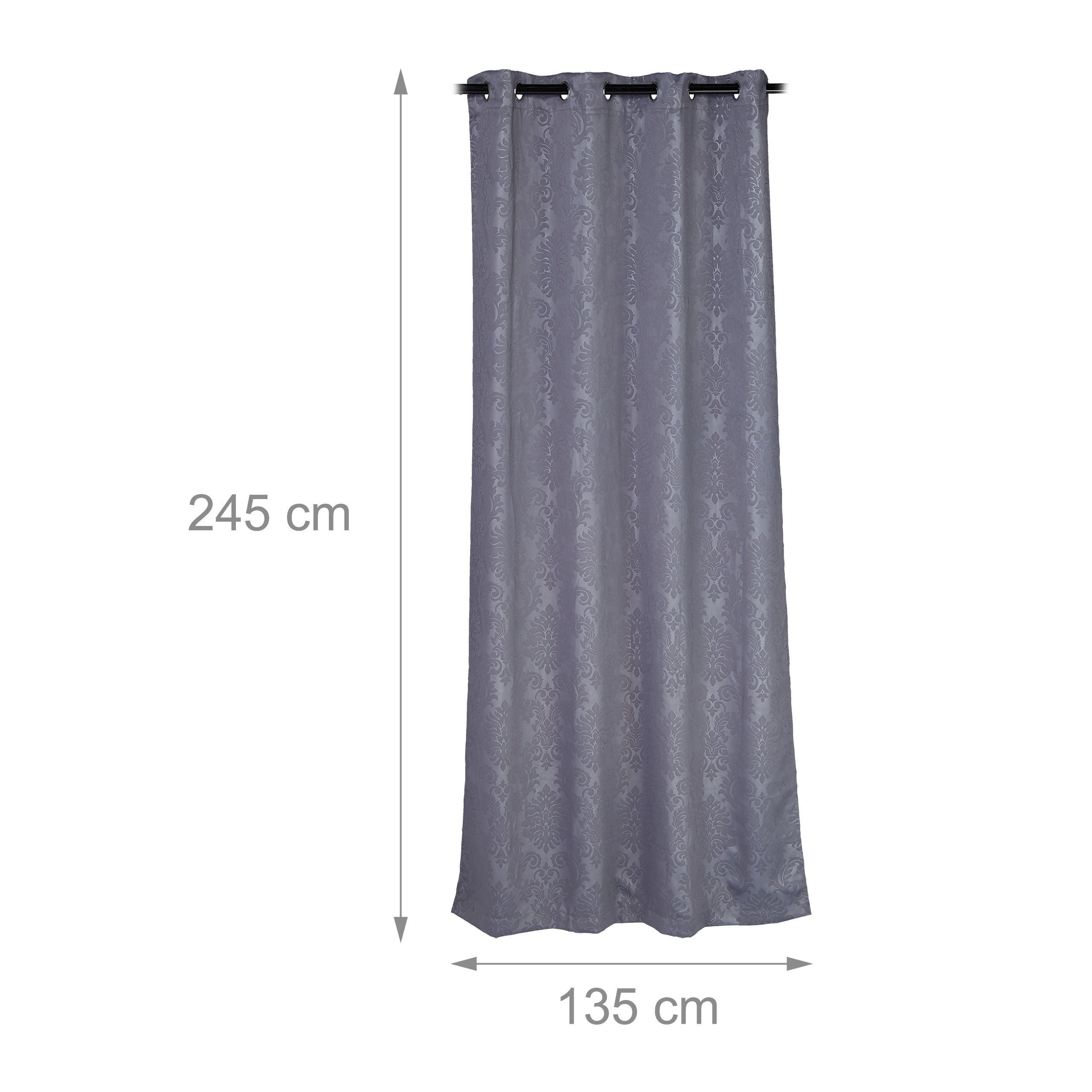 2 Muster cm, mit 245 x 135 x Vorhang Vorhang relaxdays