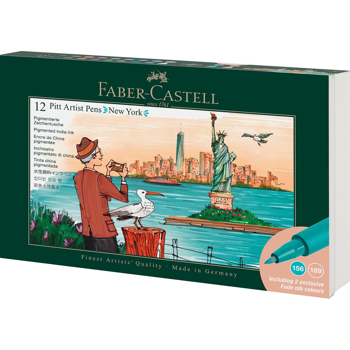 Füller Pitt Artist Pen Tuschestift. Geschenkset New York, 12-teilig.