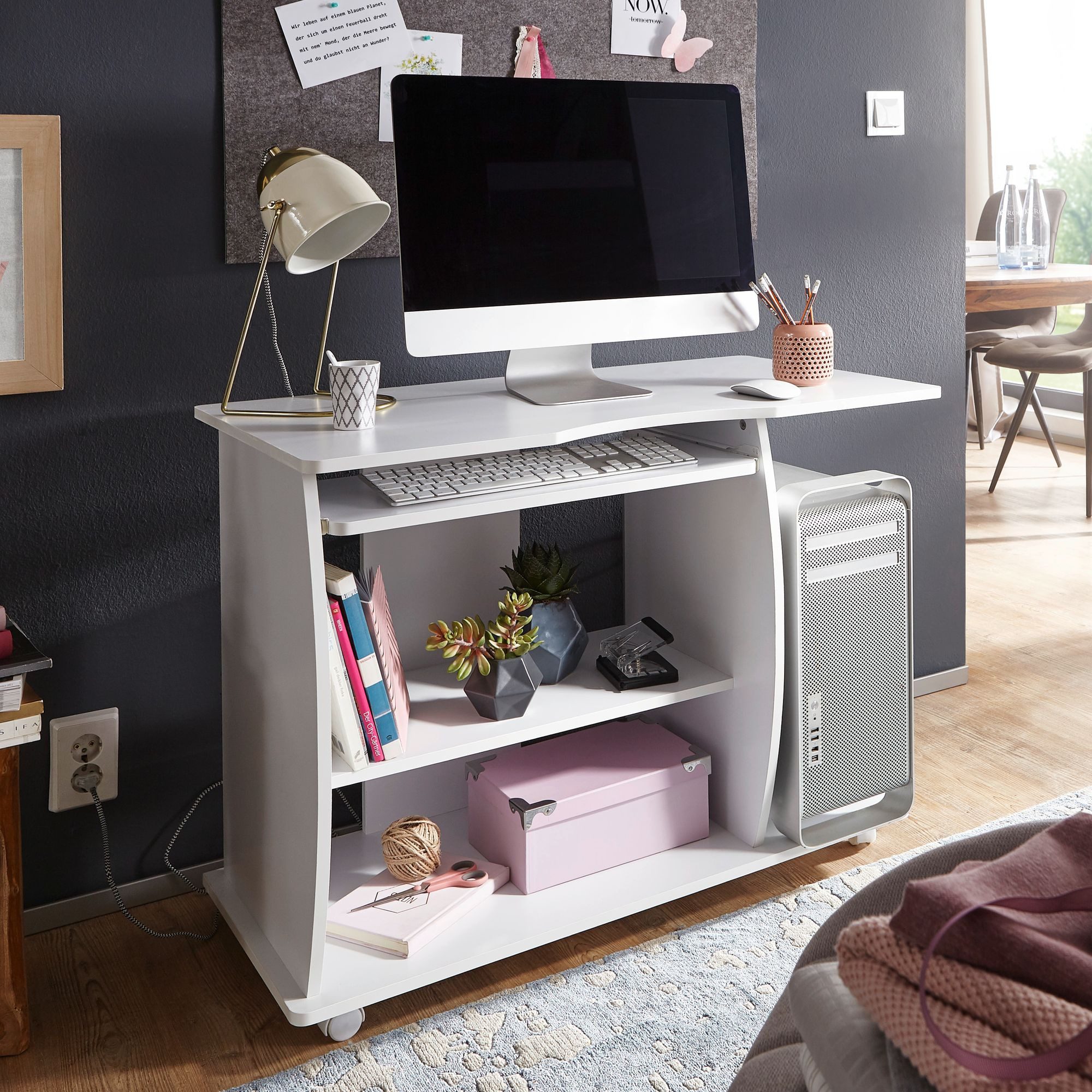 KADIMA DESIGN Schreibtisch Computertisch GRASSE rollbar günstig online kaufen