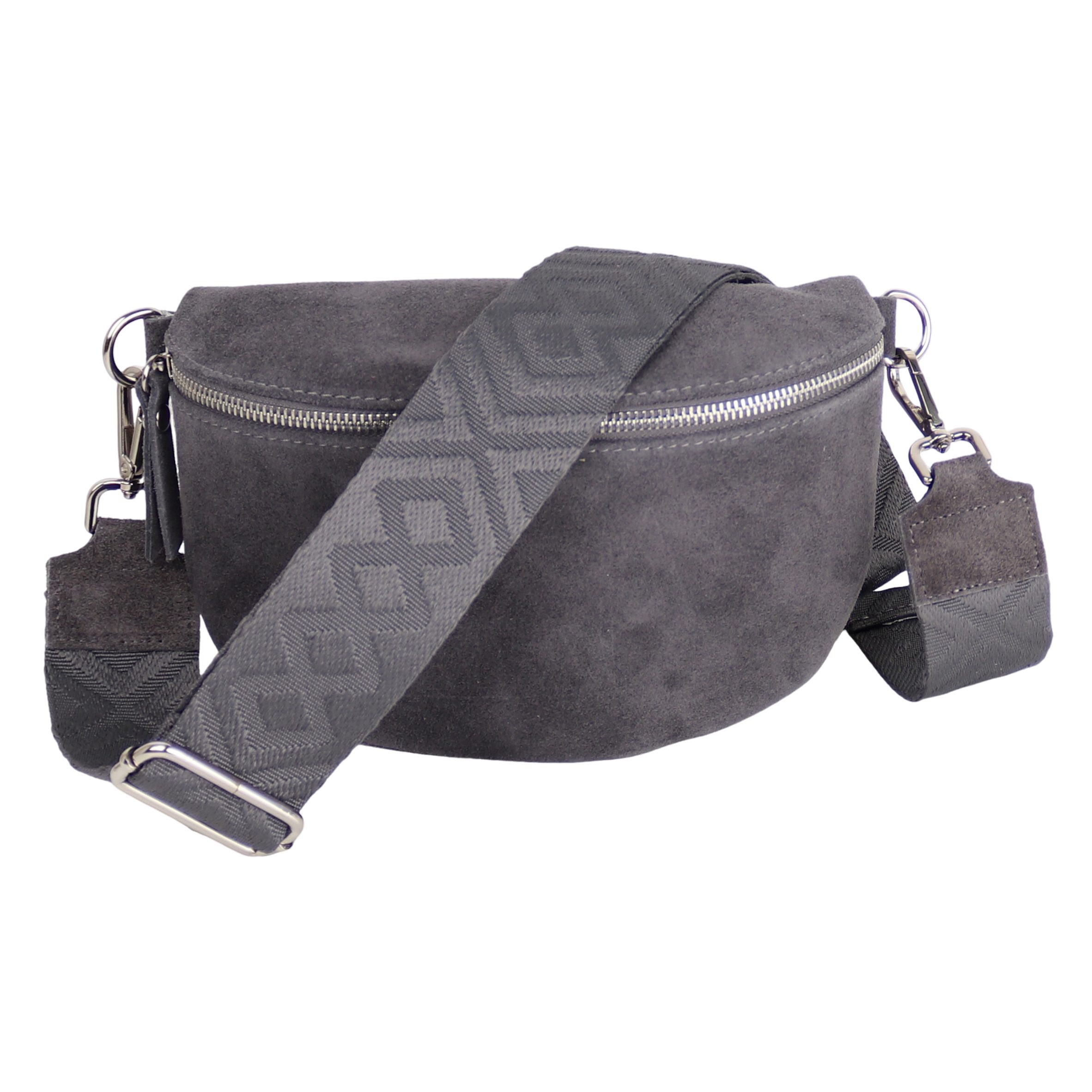 MIRROSI Bauchtasche Damen, Echtleder,Leder, Made in Italy, Umhängetasche, Brusttasche, (Schultertasche für jeden Anlass (1 Tasche & 2 Gurte), 3 Größen auswählbar), Crossbody Bag, gemusterten& verstellbaren Schulterriemen