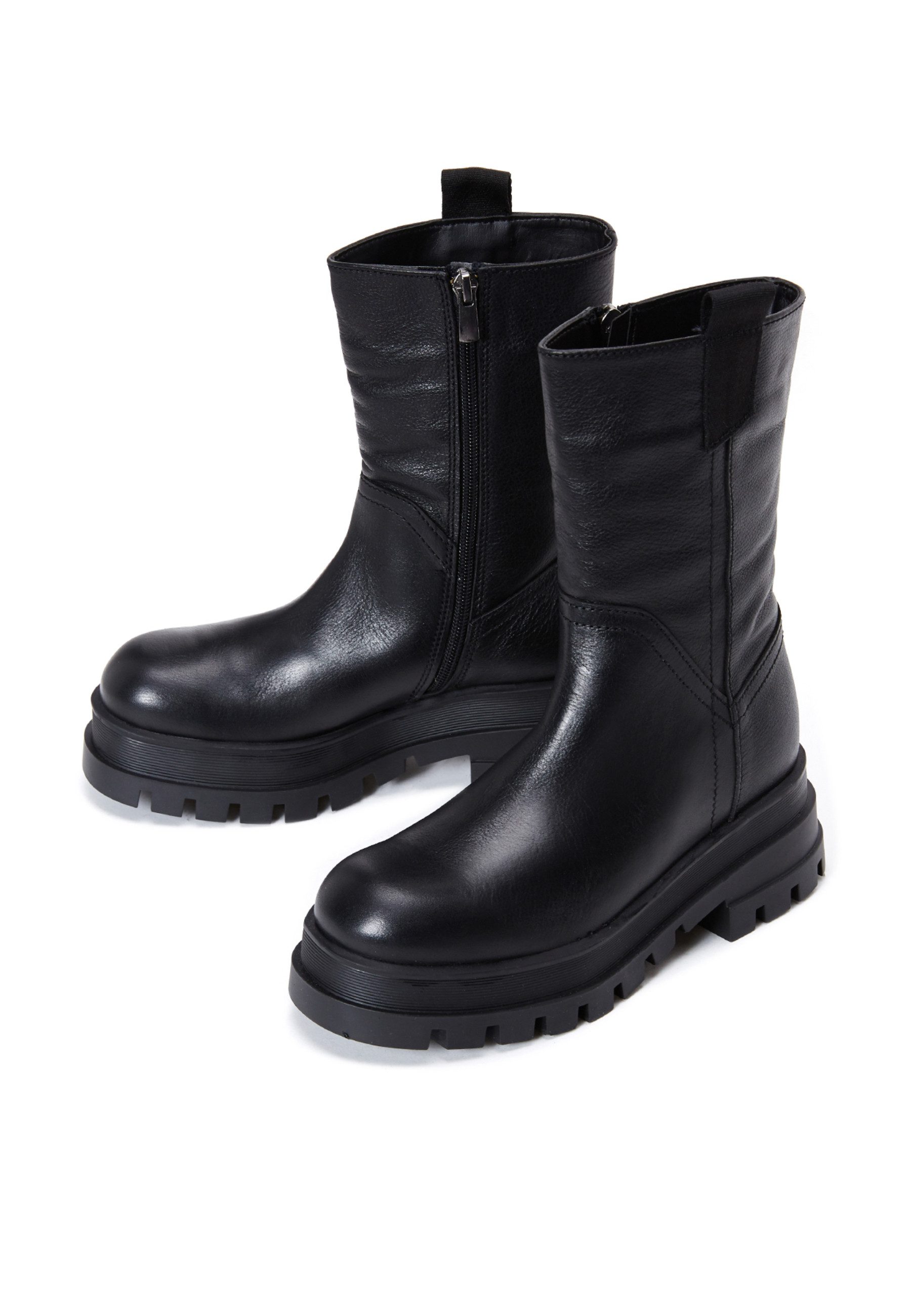 Derimod Stiefeletten aus Leder Ankleboots Stofffutter, TPU Sohle, Absatz 4,5 cm