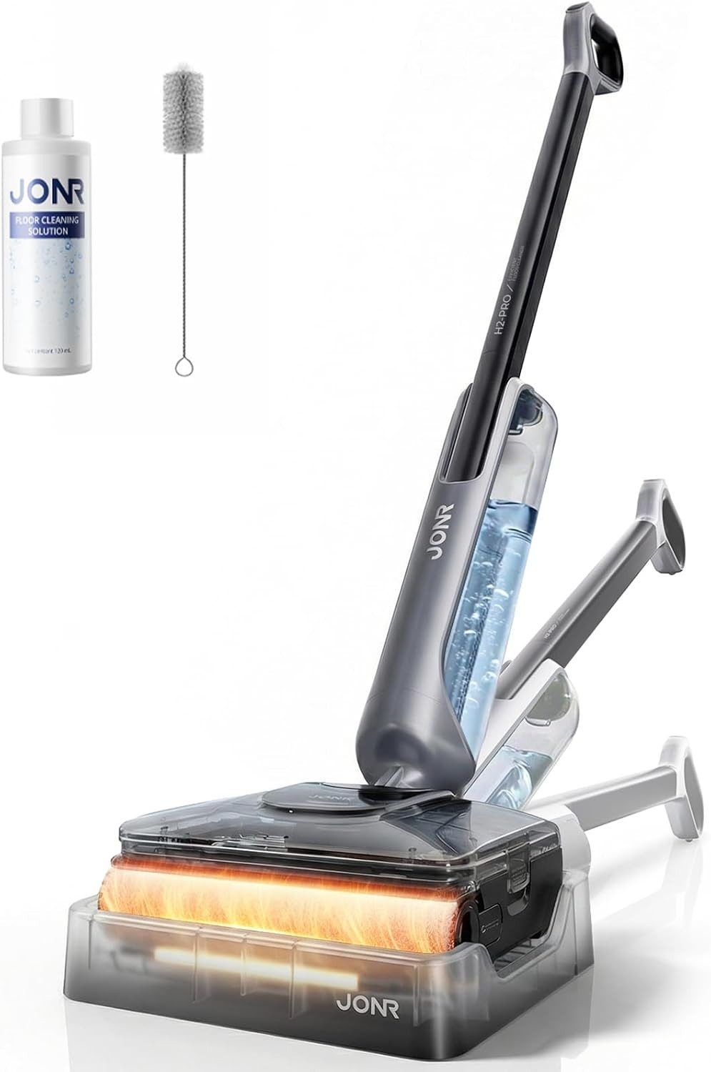 JONR Nass-Trocken-Akkusauger H2 PRO/H2,20000 Pa,Innovatives Geruchsfreies Design, 1500ml Wassertank, 100 W, Unten Integrierter Schmutzwassertank, Saugwischer Smart 3 in 1/ Nass Trockensauger akku, Mit Intelligenter PTC-Heiztechnik, 180°-Flachreinigung