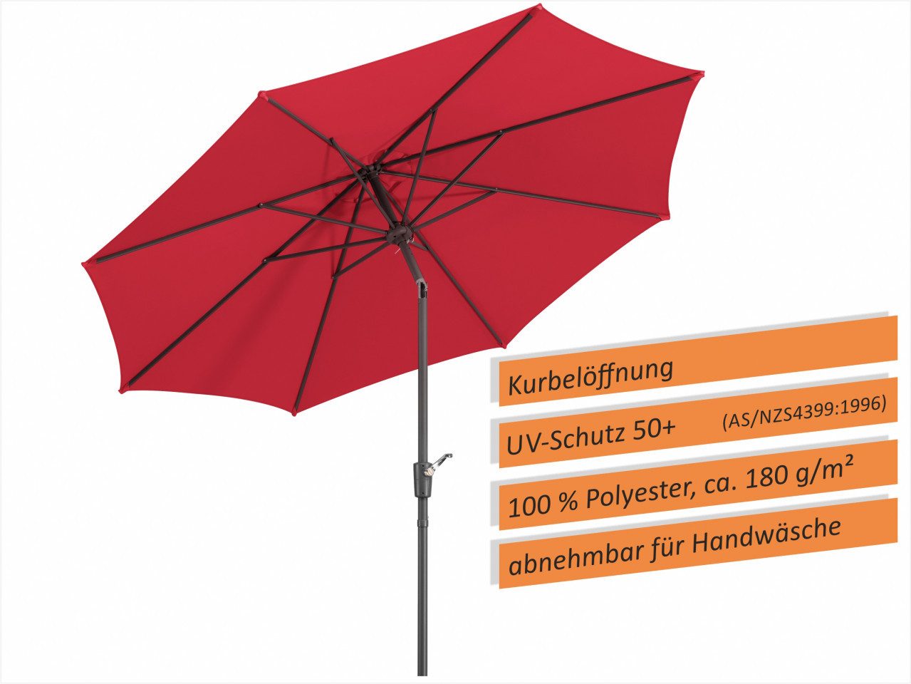 Schneider Schirme Marktschirm Schneider Sonnenschirm Harlem rot Ø 270 cm