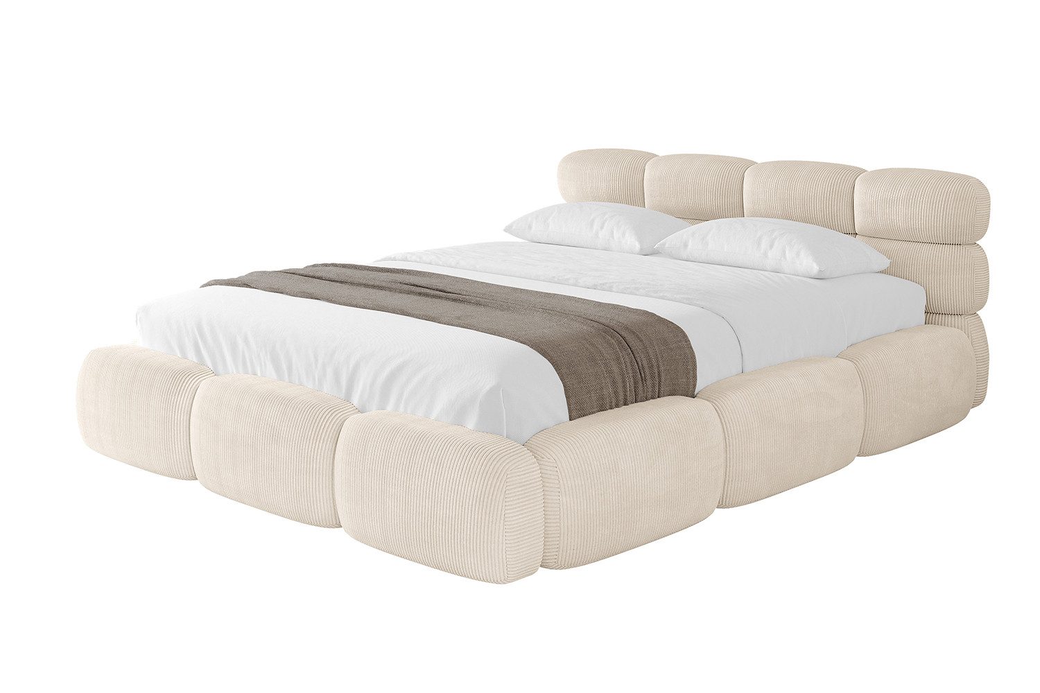 ALTDECOR Polsterbett NOMA-v1 (Polsterbett mit Bettkasten und Lattenrost, Boxbett mit Matratze), Doppelbett mit Stauraum, Bett mit Kopfteil