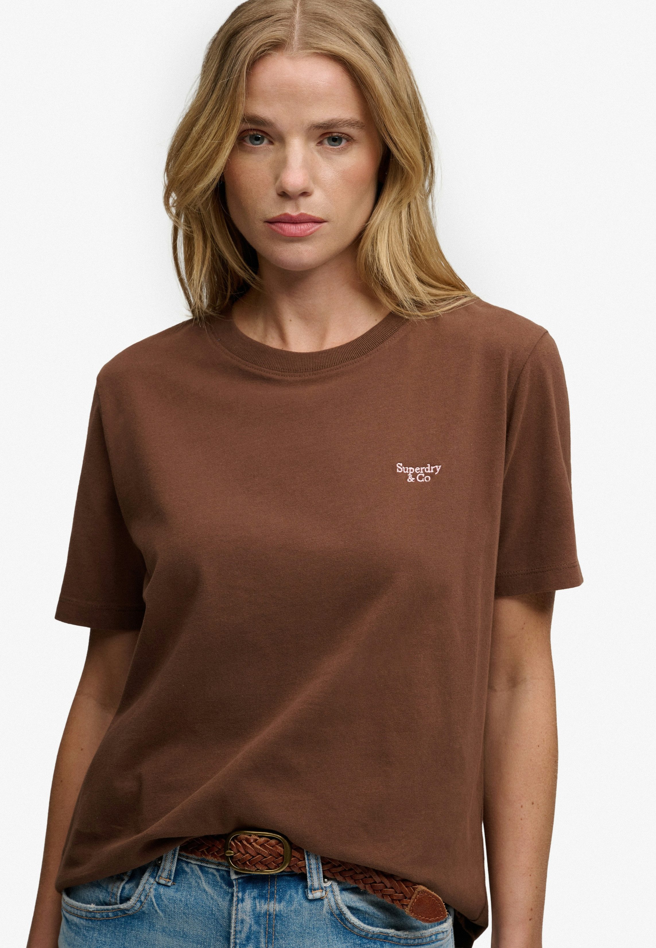 Superdry T-Shirt SIGNATURE EMB TEE Baumwolle, relaxed fit