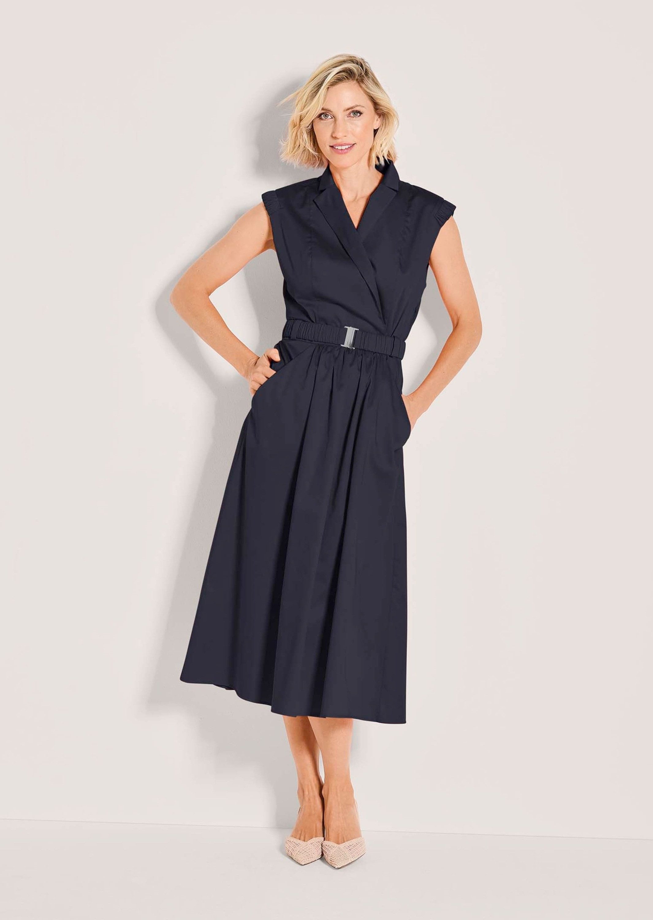 MADELEINE Midikleid Sommerkleid mit Gürtel Midikleid mit Reverskragen, Tasc günstig online kaufen