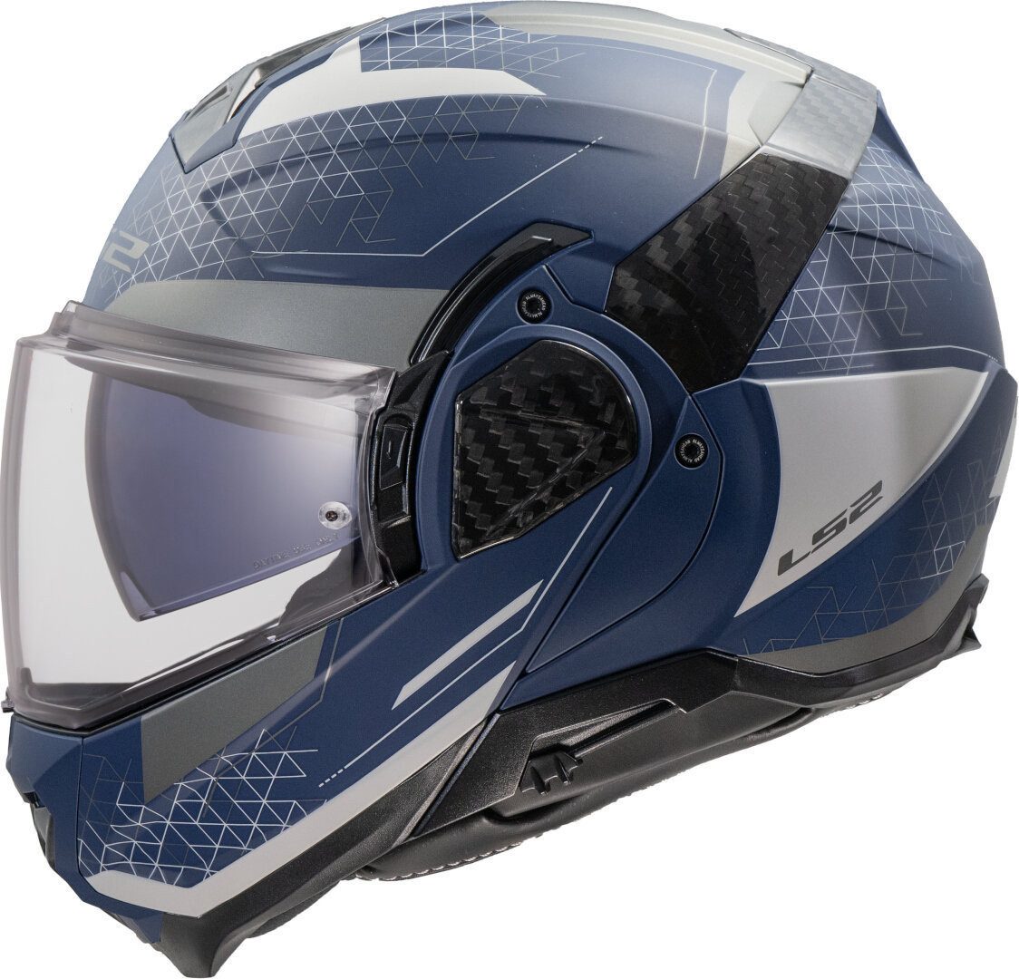 LS2 Motorradhelm FF910 Advant II Astral Klapphelm, vorbereitet für Kommunikationssystem,Notfallsystem-Polsterung (EQ