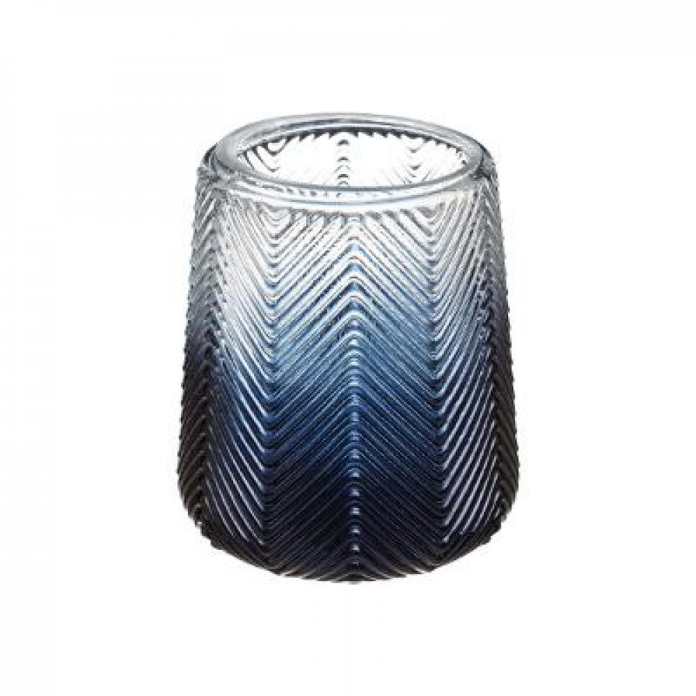 Casamia Windlicht Vase Windlicht Übertopf ø 17/ 12 H 18/13,5 cm Glas mitternachtsblauer (1 St)
