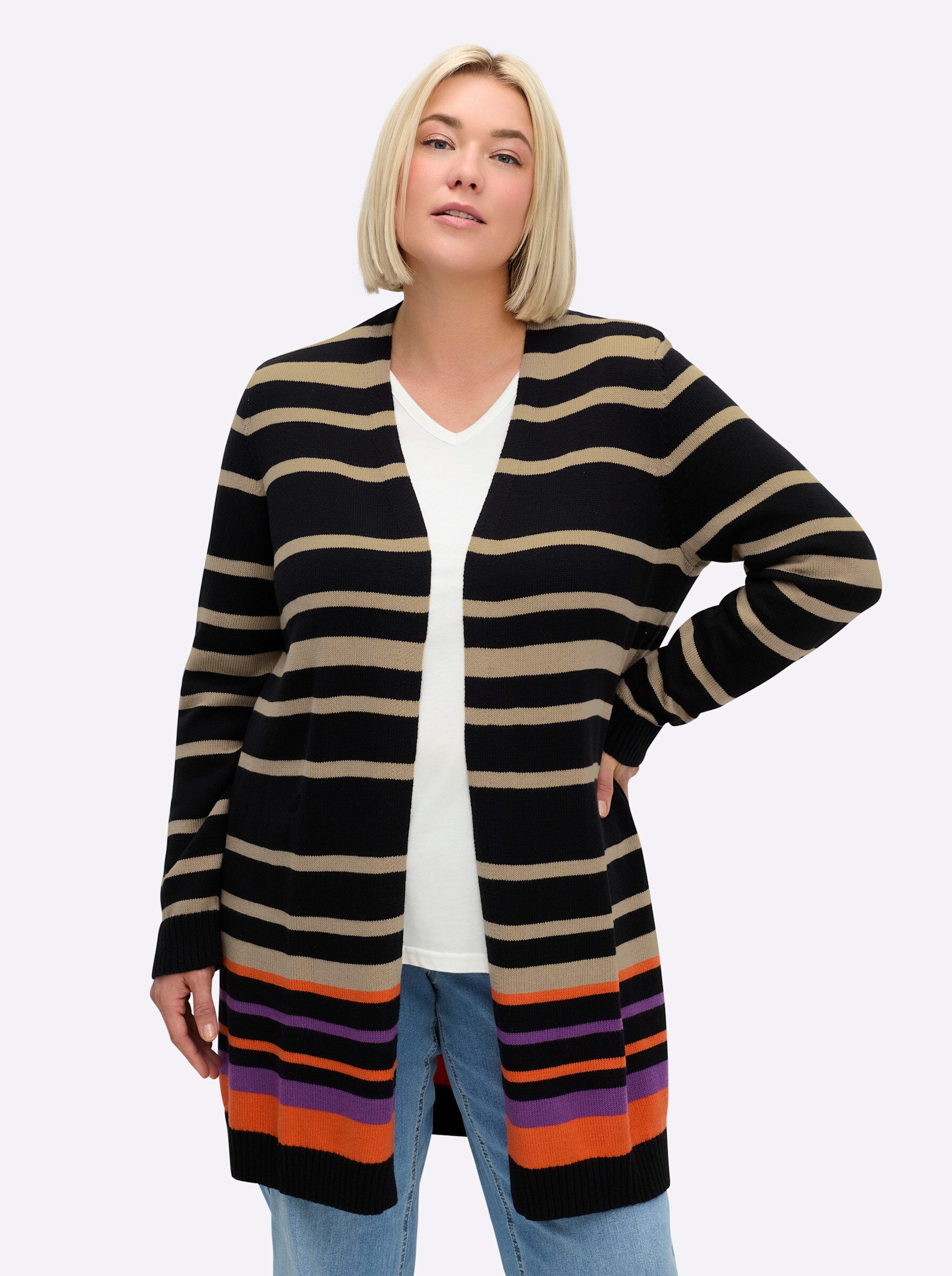 Sheego Strickjacke Longstrickjacke . günstig online kaufen