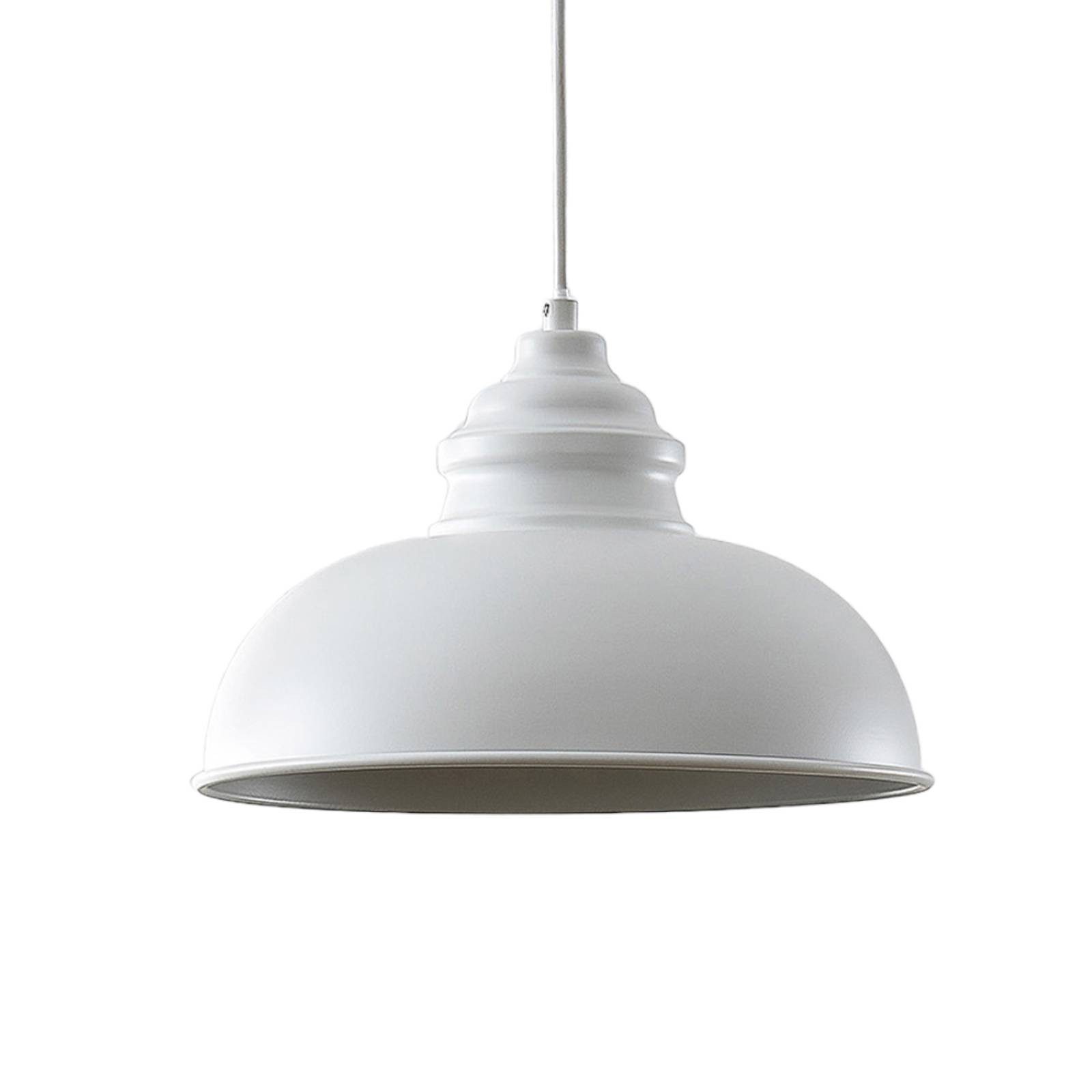 Lindby Hängeleuchte Cliona, Metall, Weiß IP20, 1 x 60 W günstig online kaufen