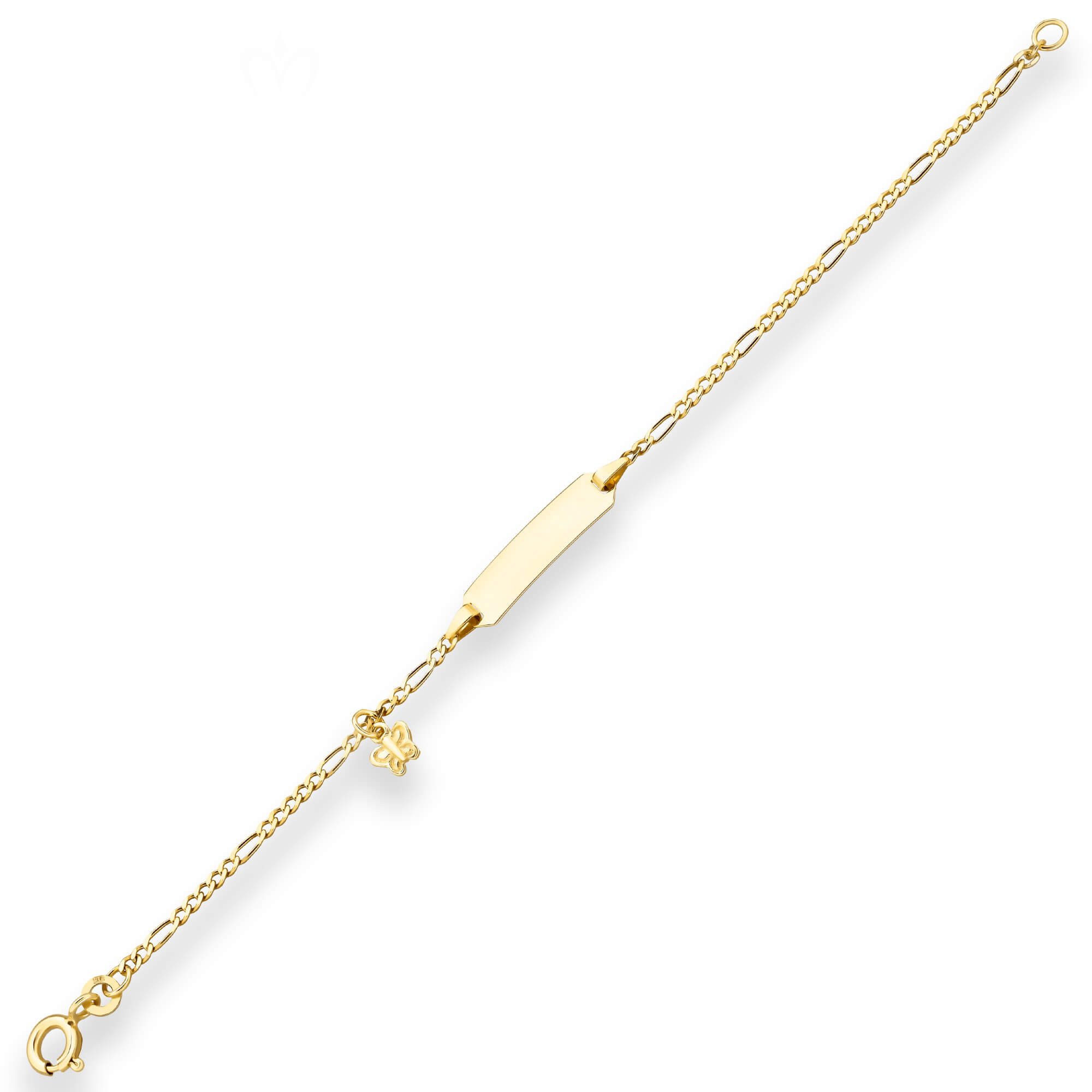 Schmuck Krone Goldarmband 1,9mm Id-Armband Figarokette diamantiert aus 333 Gelbgold 14cm, Gold 333