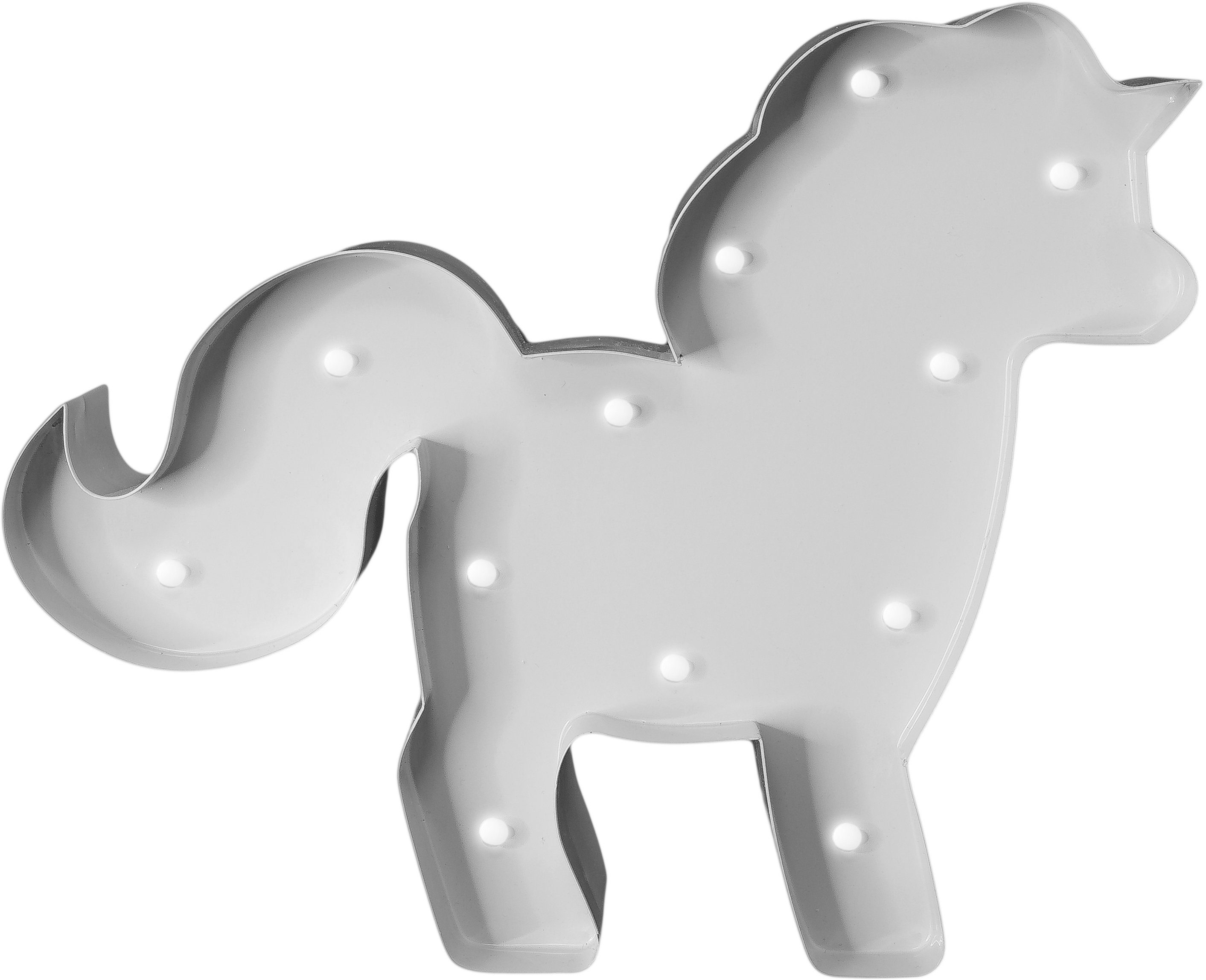 MARQUEE LIGHTS LED Dekolicht Horse, LED fest integriert, Warmweiß, Wandlampe, Tischlampe Ponny, Einhorn, Pferd 12 Leuchtmittel - 23x19 cm