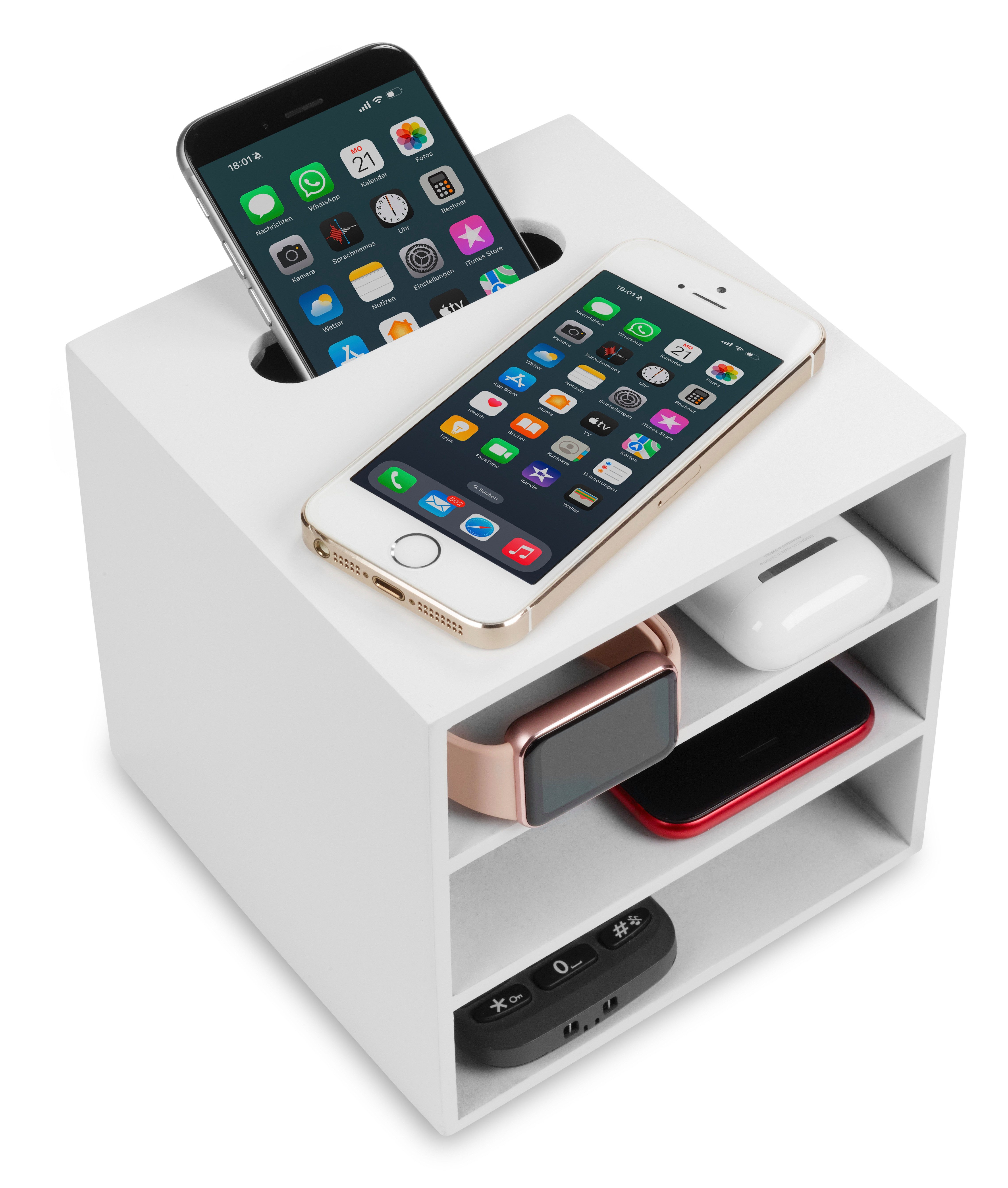 Cubix Handy-Dockingstation Handy-Dockingstation / Handy-Ladestation / Handy-Aufladestation weiss, (1 St)