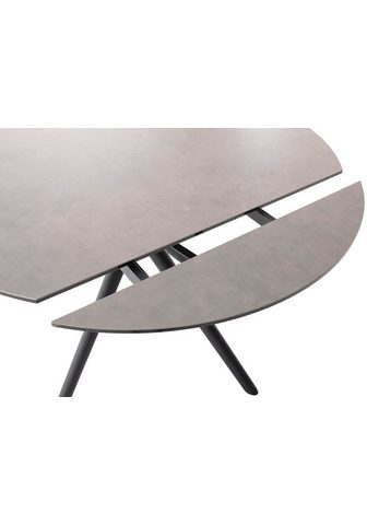 MCA furniture Valgomojo stalas RUBIKON Stalas 90-135 cm (Einzelstück) Keramik metalas Längsseitenauszug išskleidžiamas 13 mm