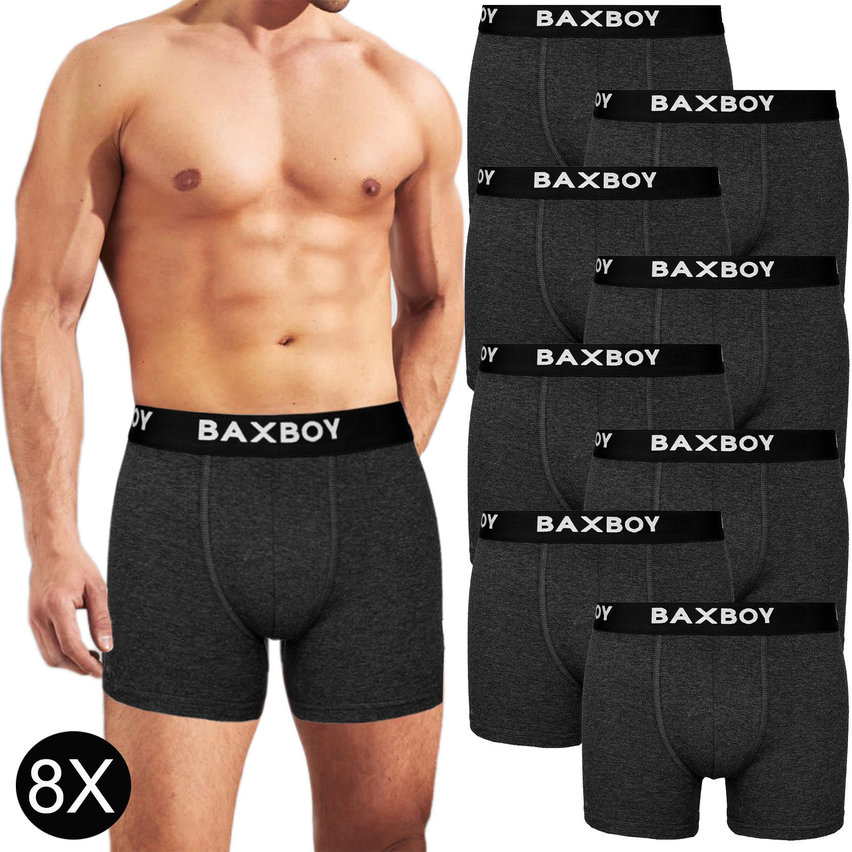 Baxboy Boxershorts Boxershorts Herren 8er Pack günstig online kaufen